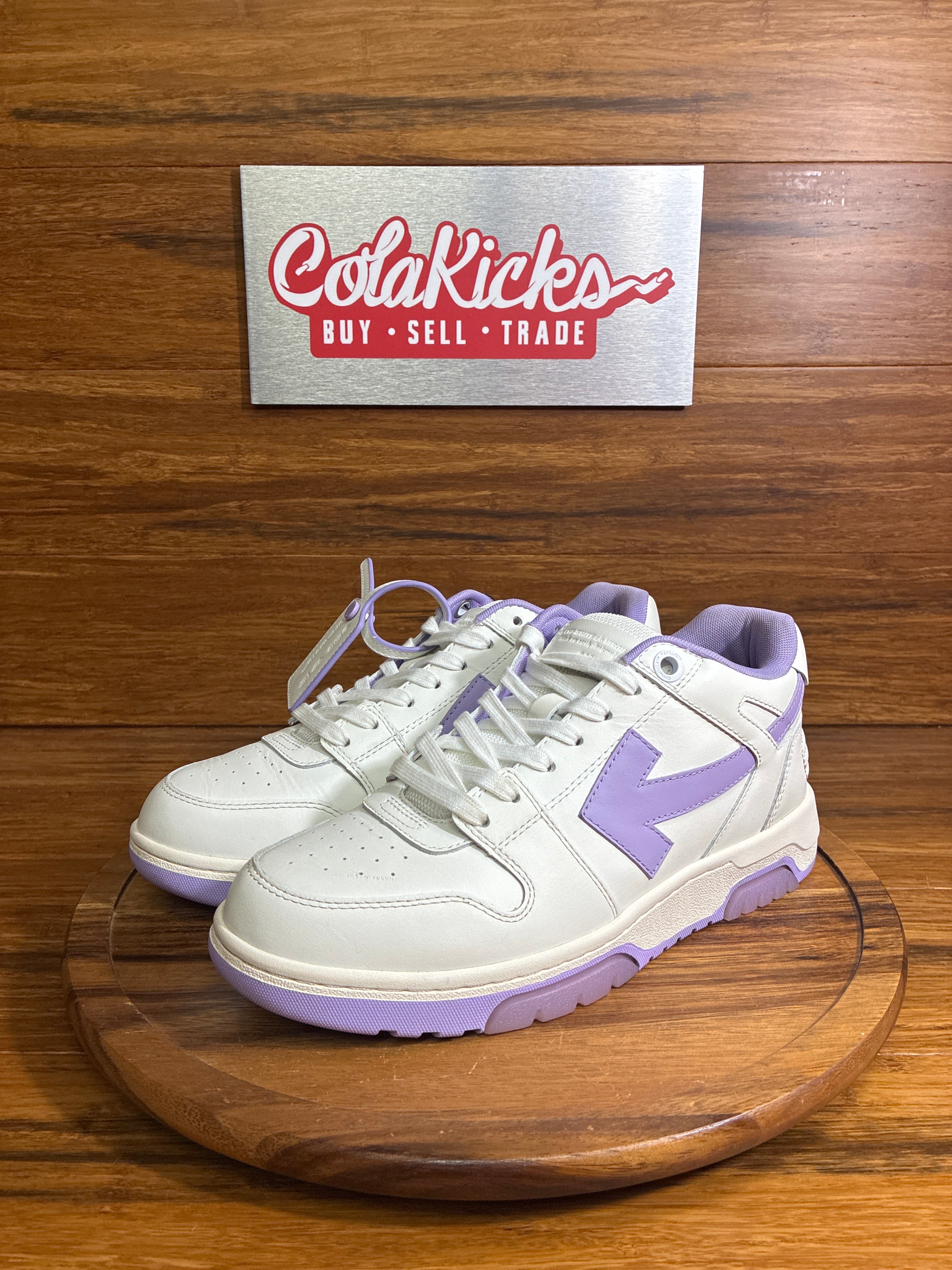 OFF-WHITE Out Of Office OOO Low Tops White Lilac