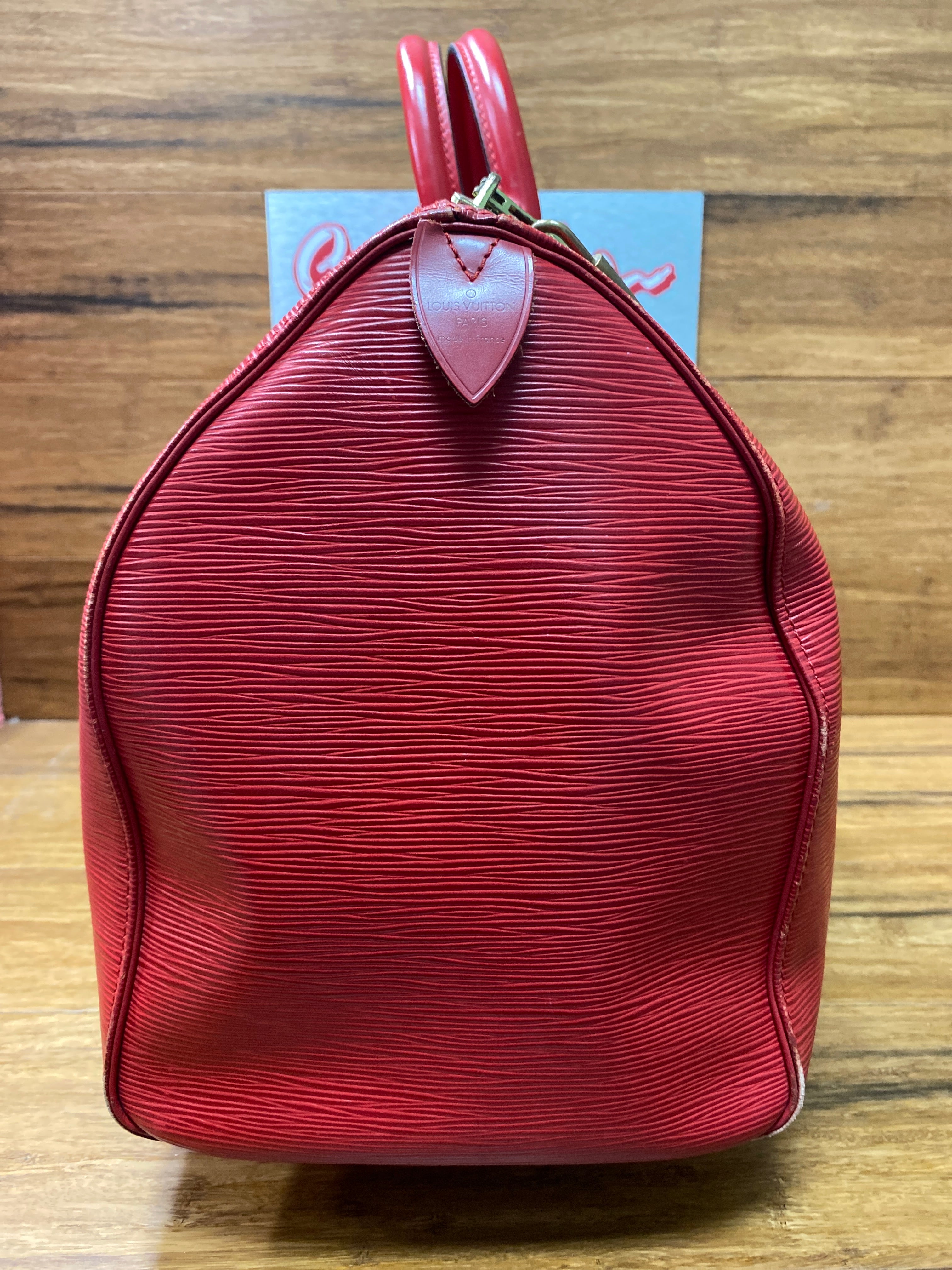 Louis Vuitton Red Epi Keepall 45