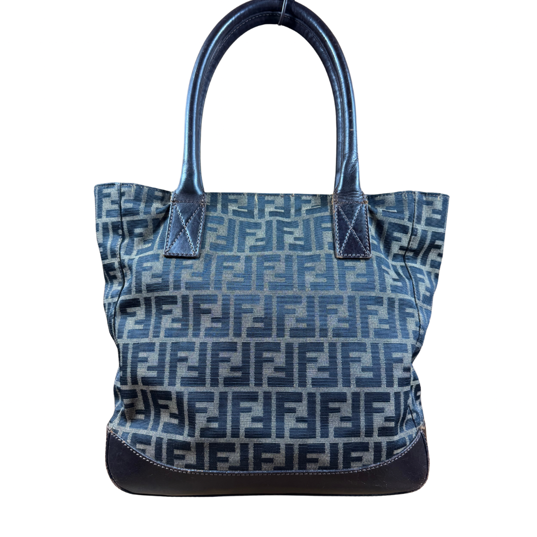 Fendi FF Canvas Leather Tote