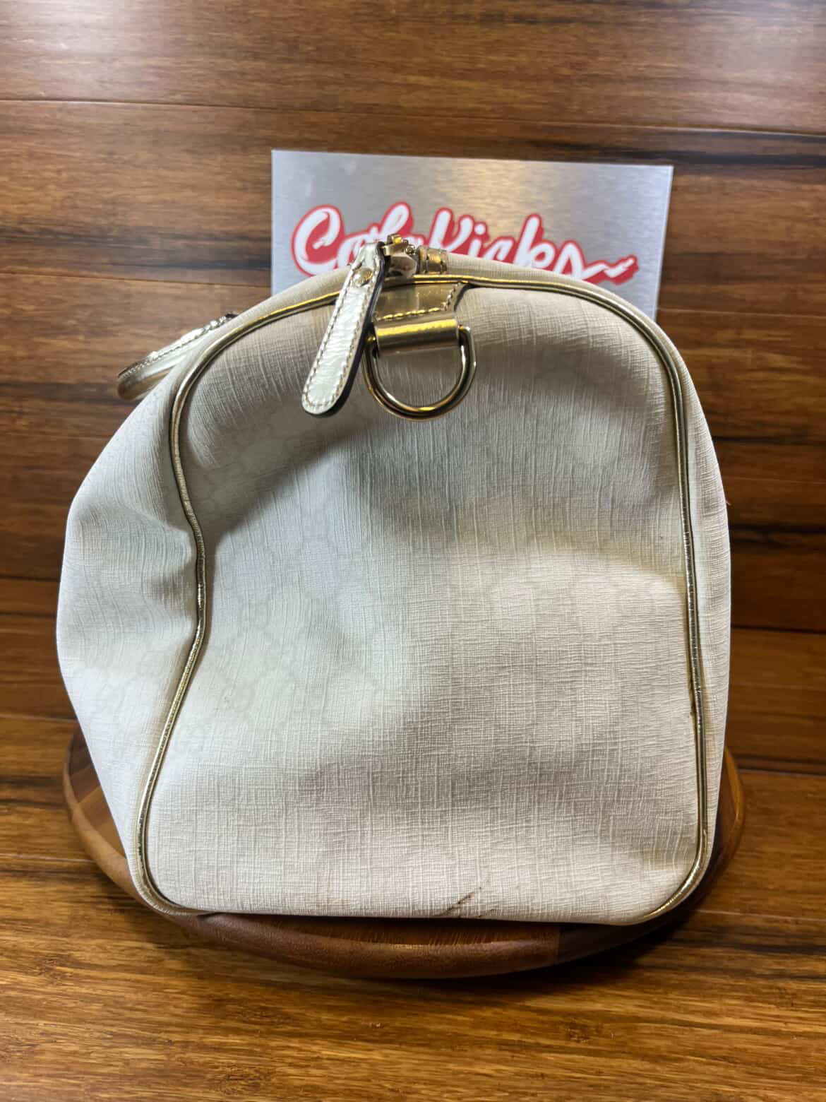 Gucci GG White Boston Bag