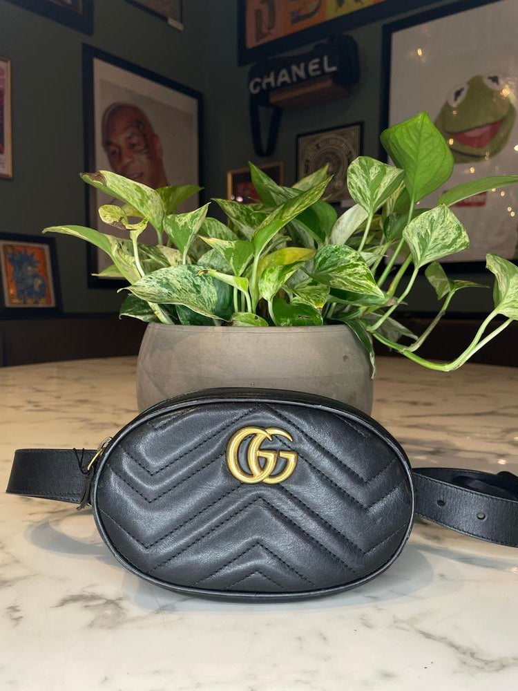 Gucci Marmont GG Belt Bag Black