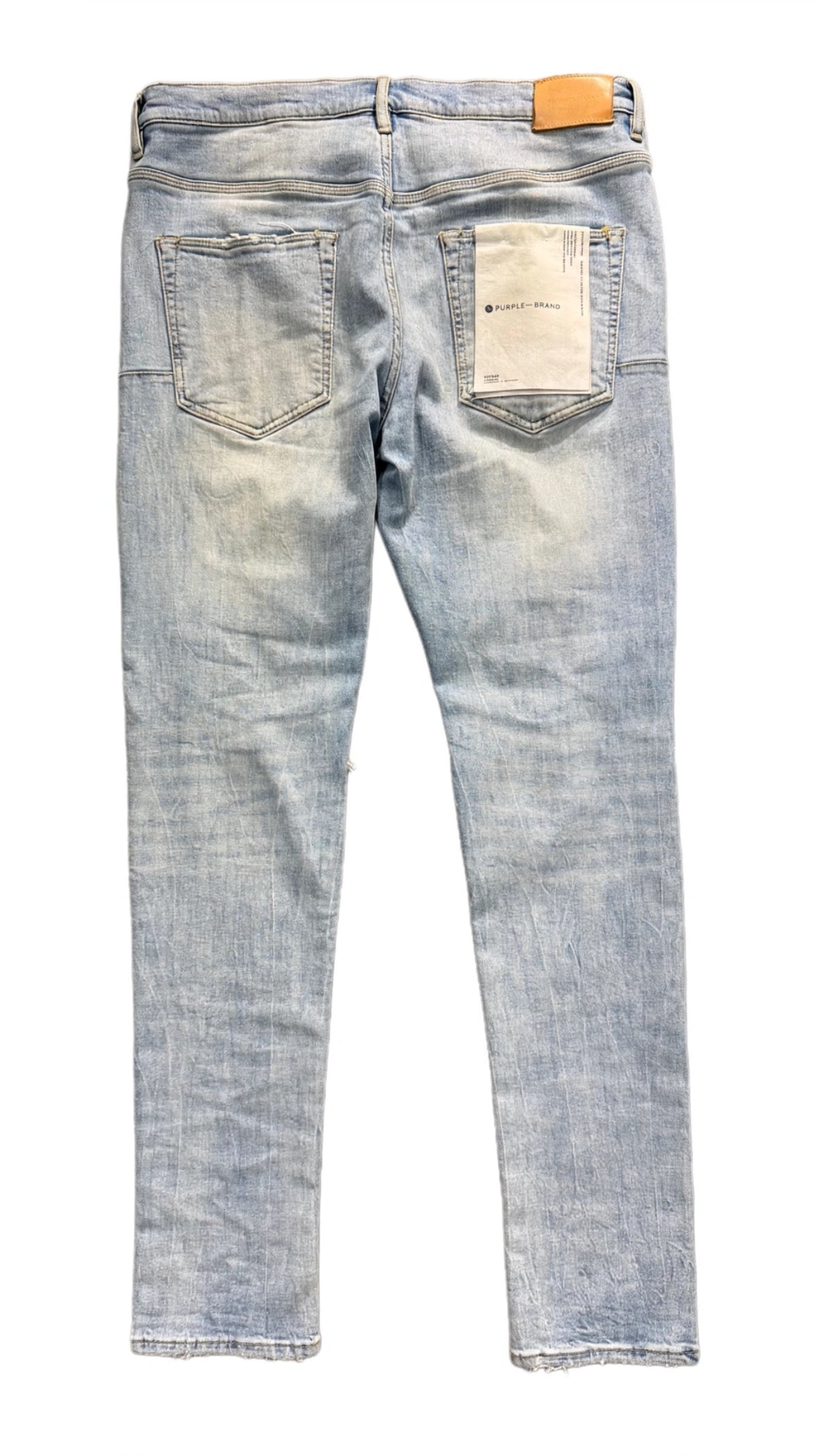 Purple Brand Light Washed Ripped Knee Jeans P002