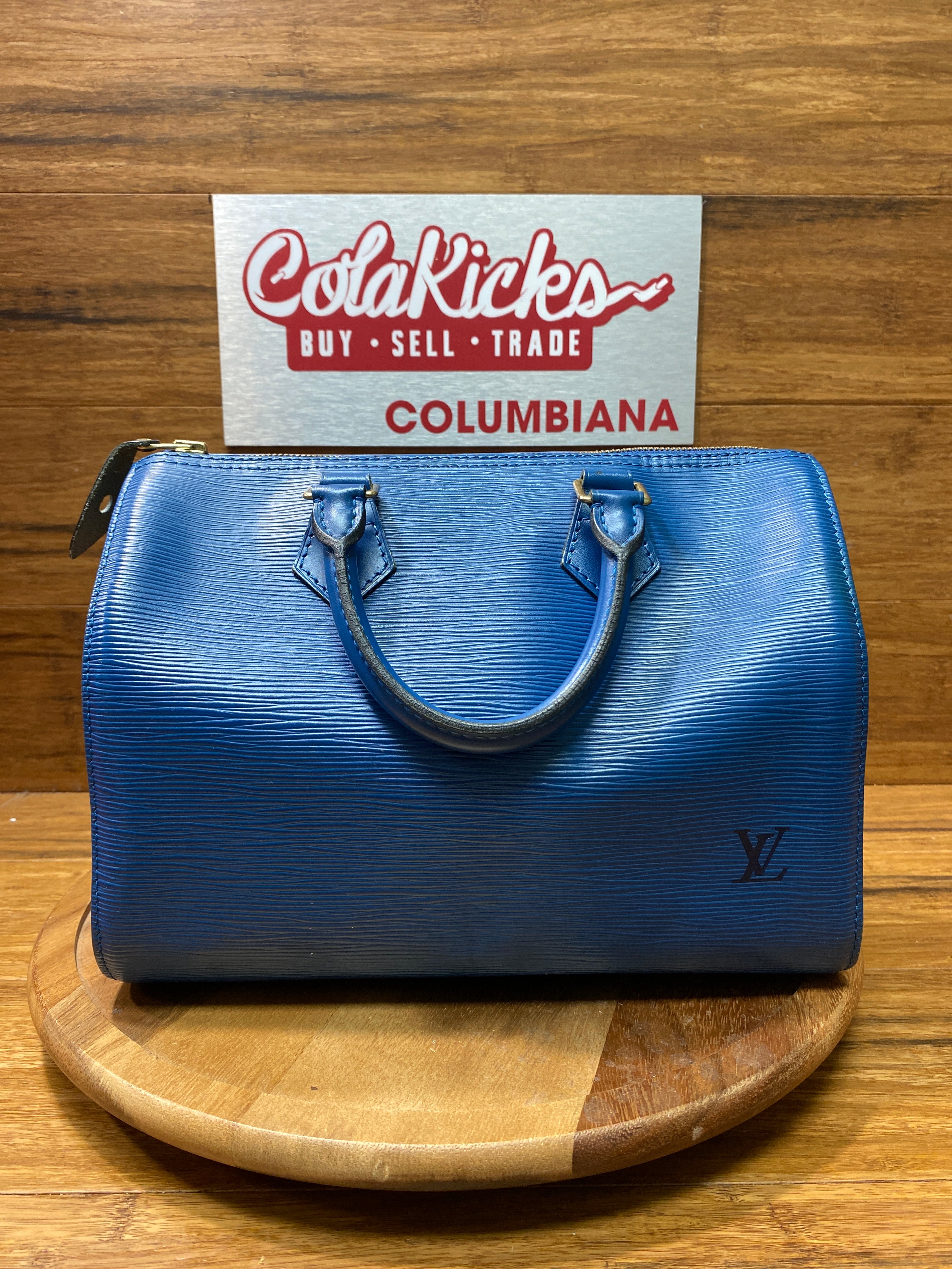 Louis Vuitton Blue Epi Speedy 25