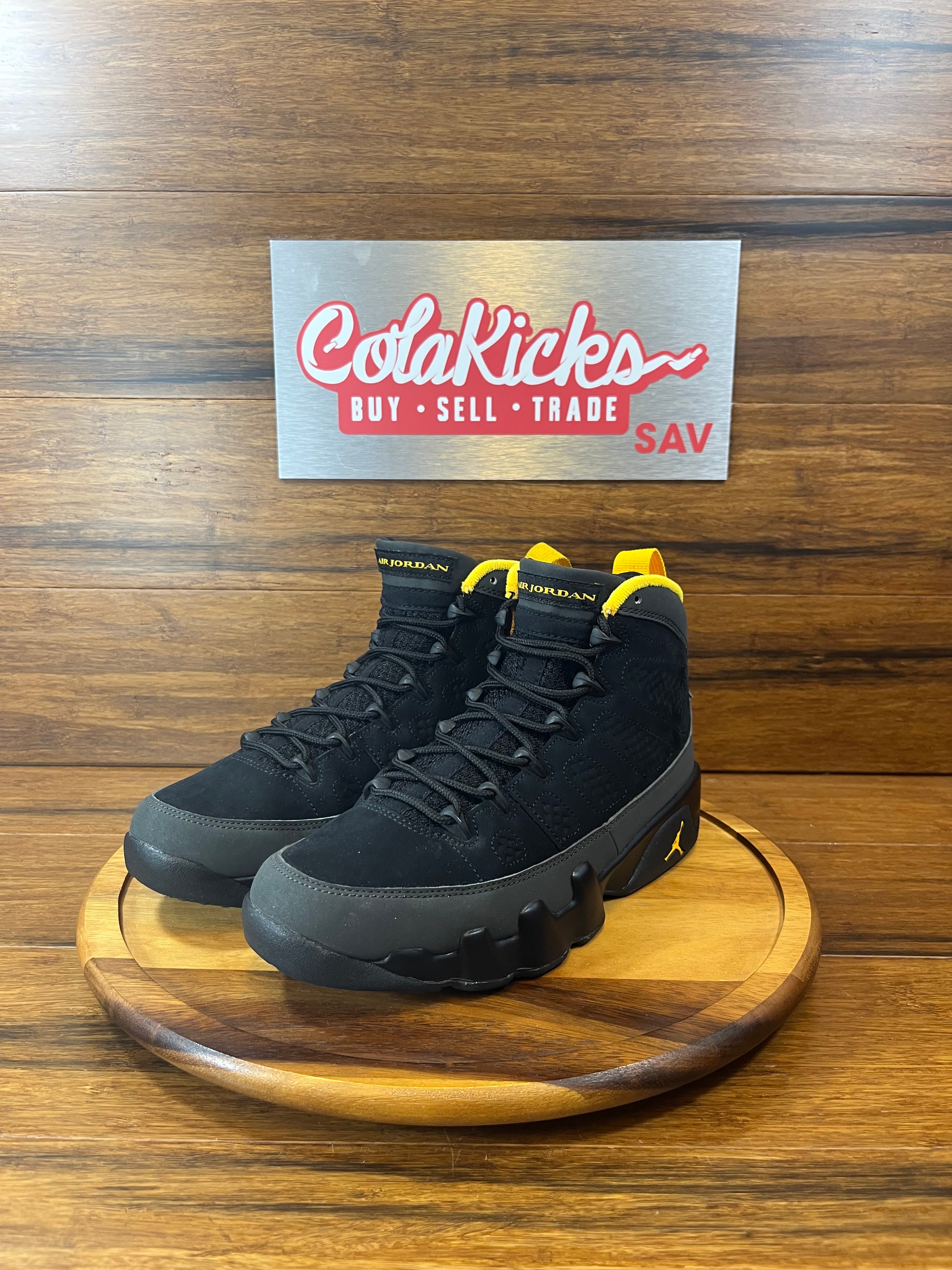Jordan 9 Retro Dark Charcoal University Gold