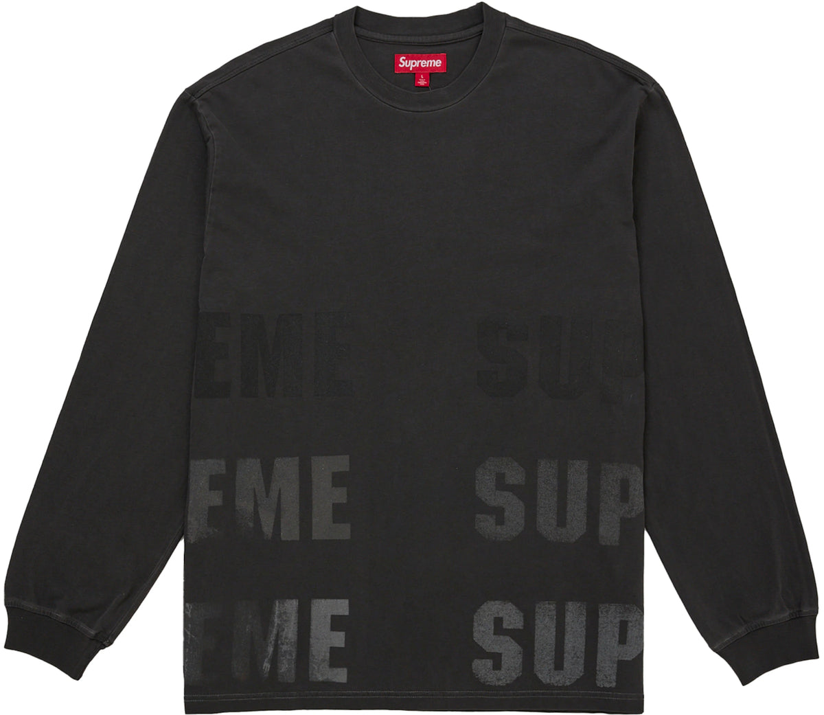 Supreme Reflective L/S Top (FW26) Black