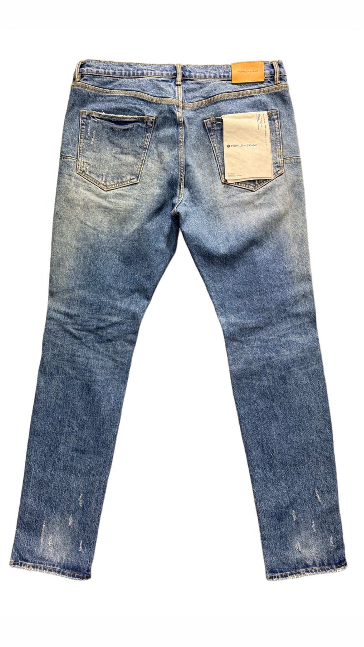 Purple Brand indigo Ripped Knee Jeans P001