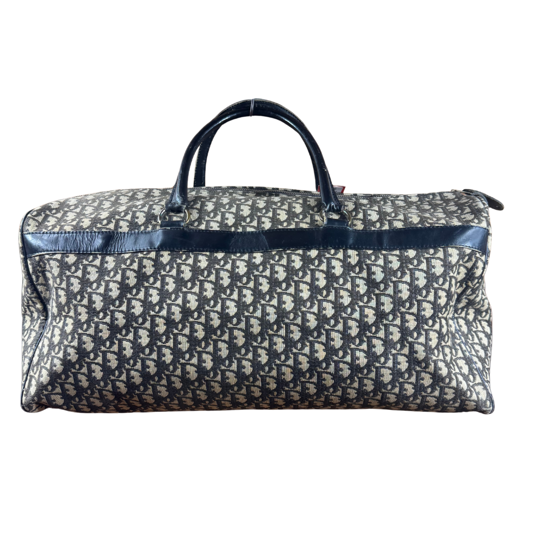 Dior Monogram Canvas Duffle Black Beige Vintage