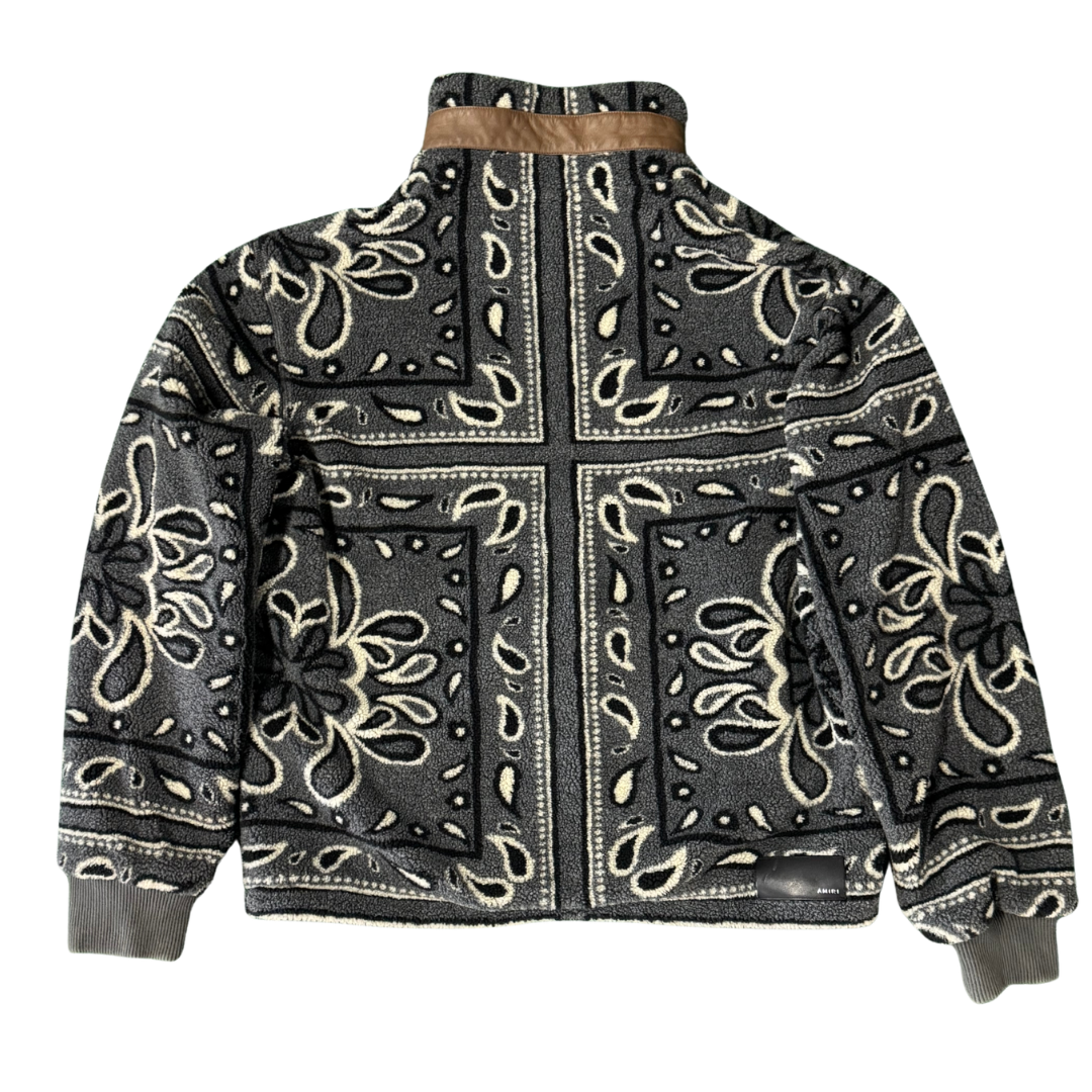 AMIRI Bandana Fleece Zip Up Jacket