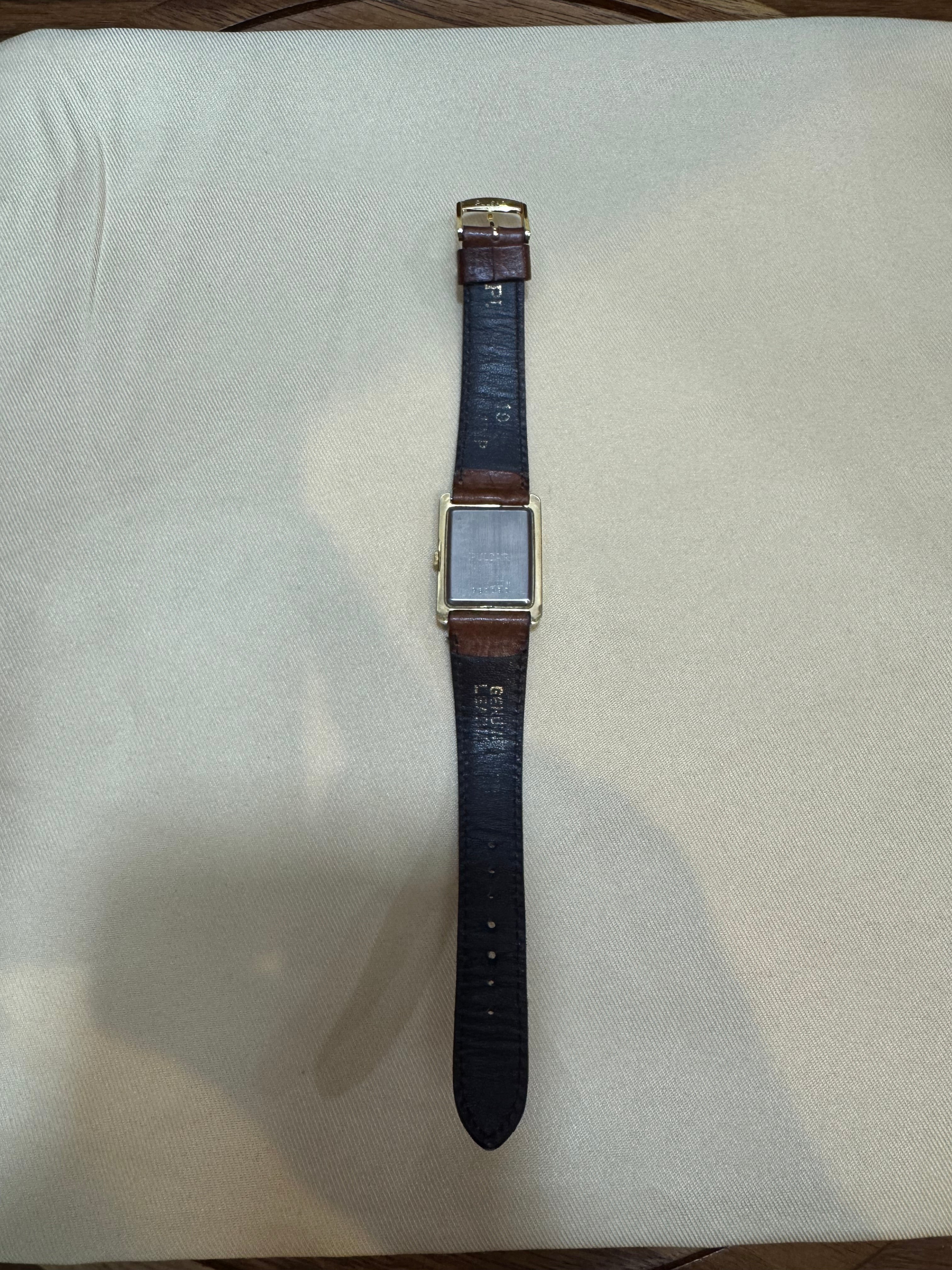 Pulsar Vintage Tank White Dial Brown Leather Strap