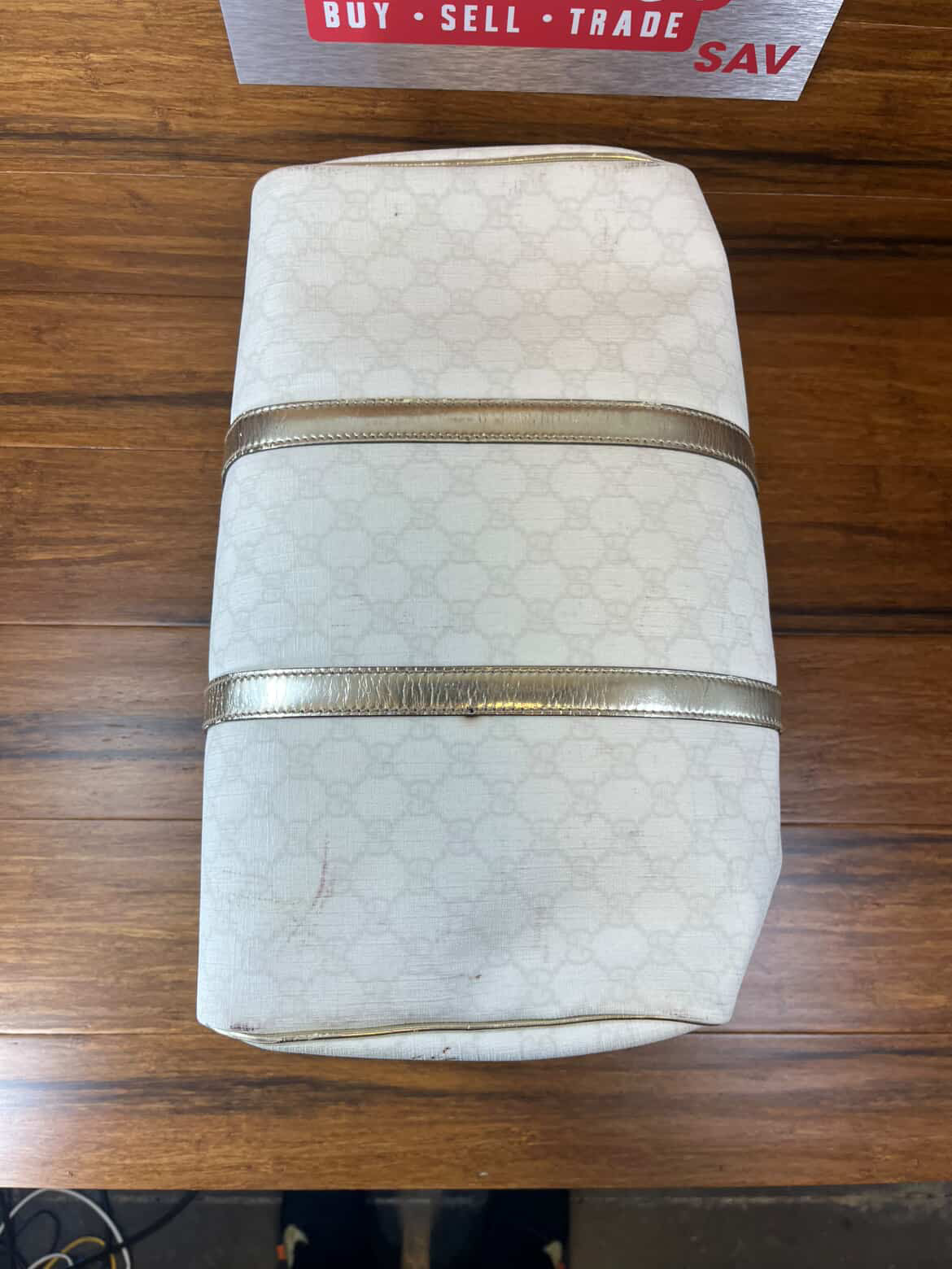 Gucci GG White Boston Bag
