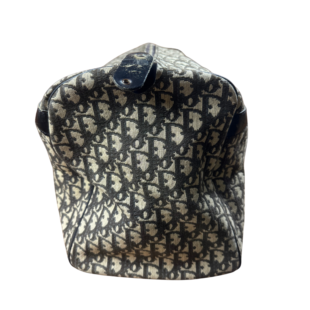 Dior Monogram Canvas Duffle Black Beige Vintage