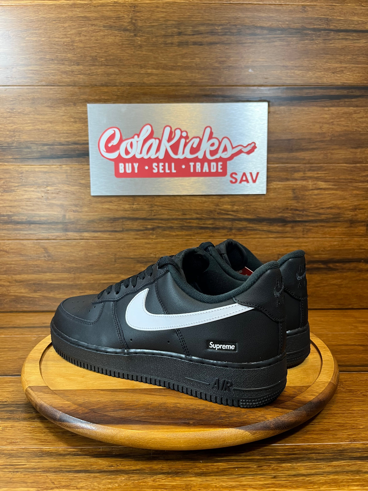 Nike Air Force 1 Low Supreme Black White (no extra laces)