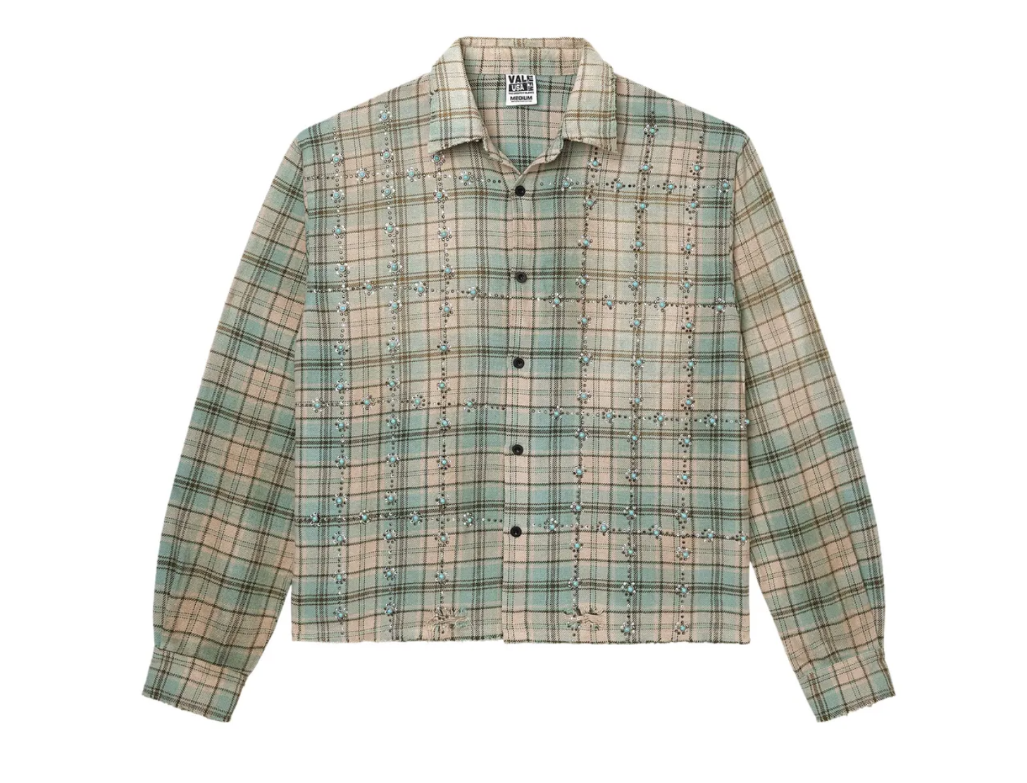 VALE DREAMS TEAL RHINESTONE FLANNEL