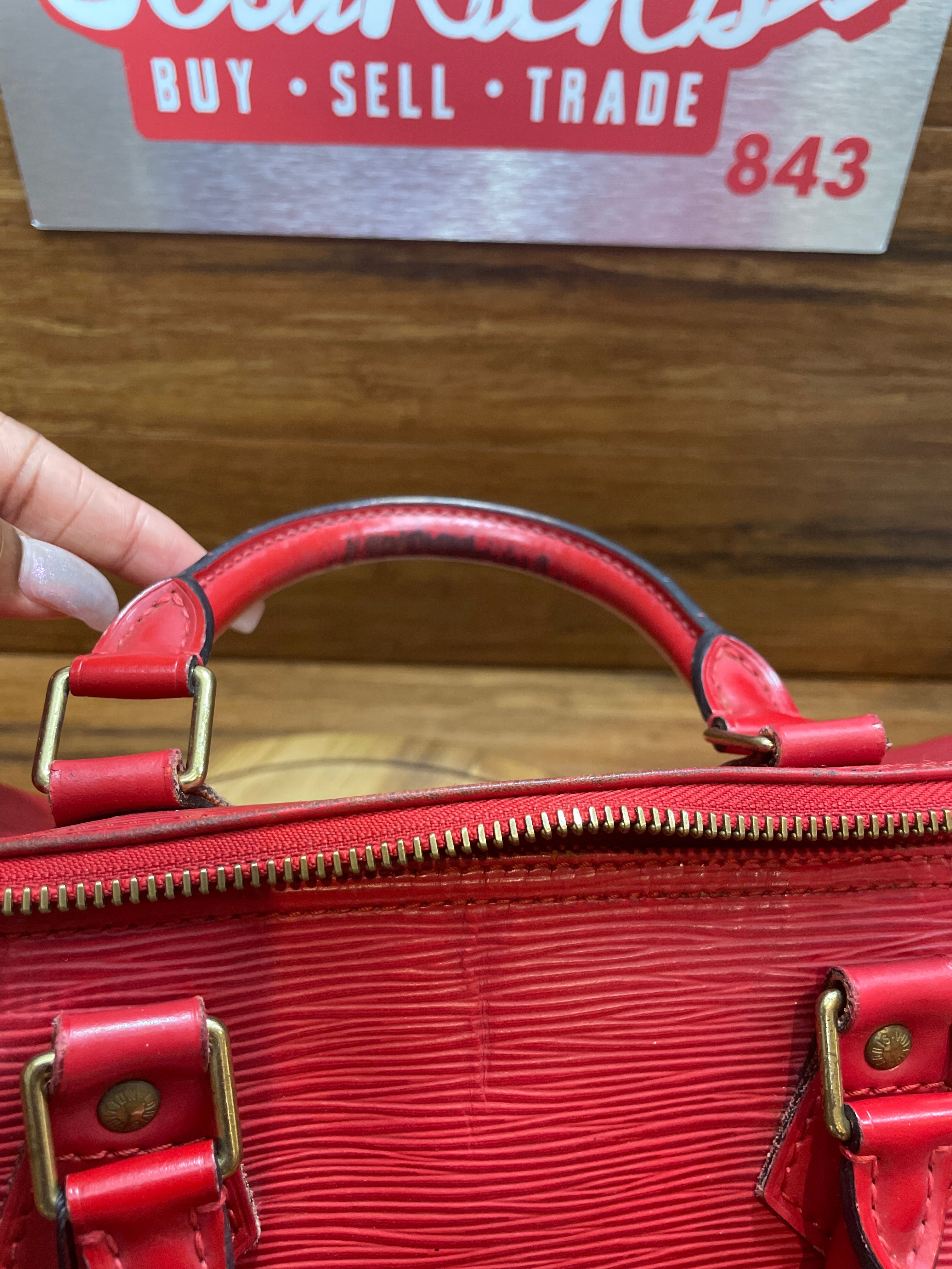 Louis Vuitton Red Epi Speedy 30