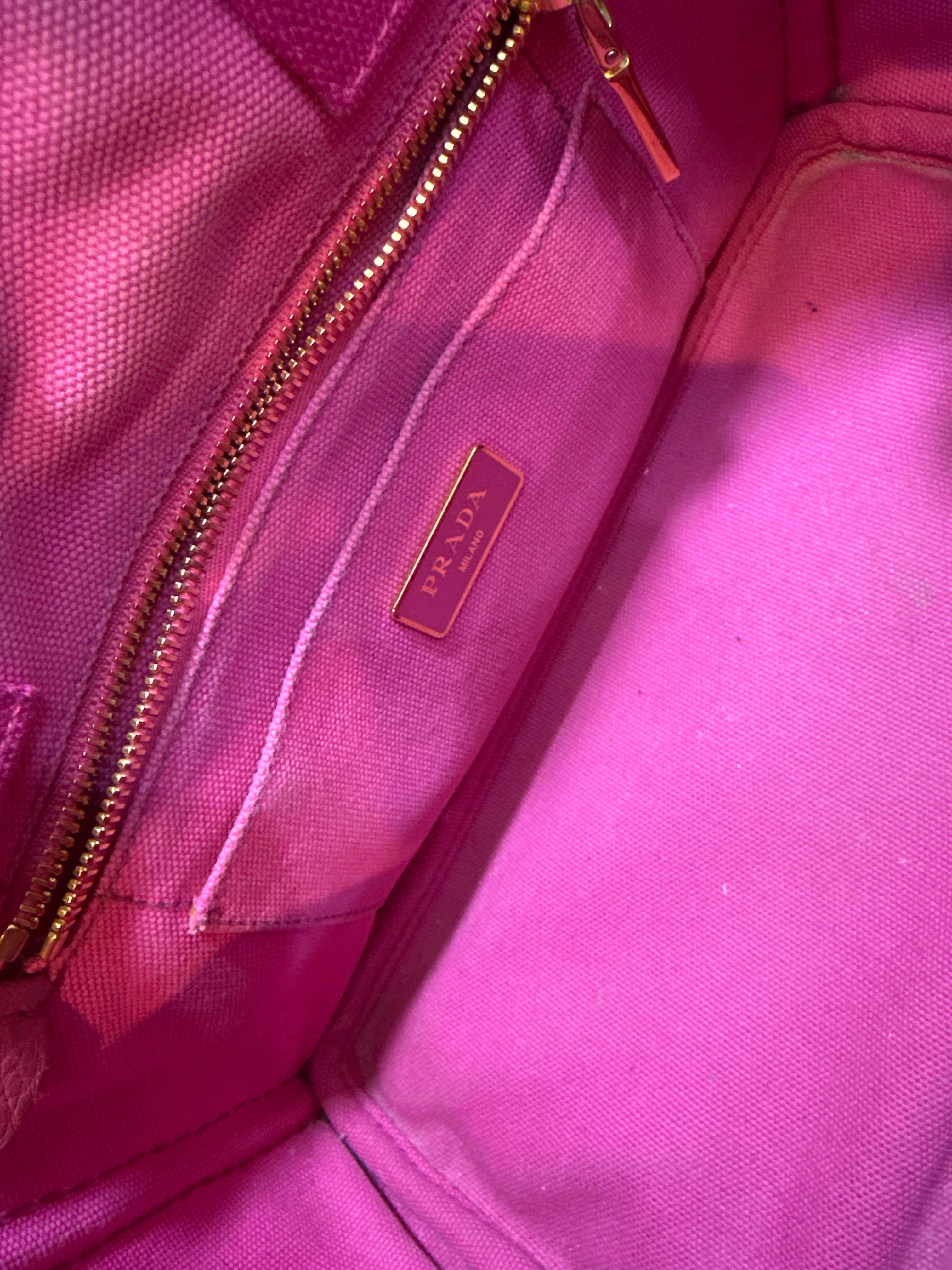 Prada Pink Canapa Tote Bag