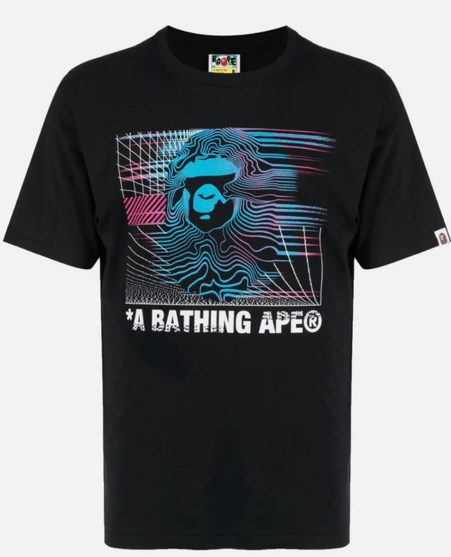A Bathing Ape graphic print cotton t-shirt black