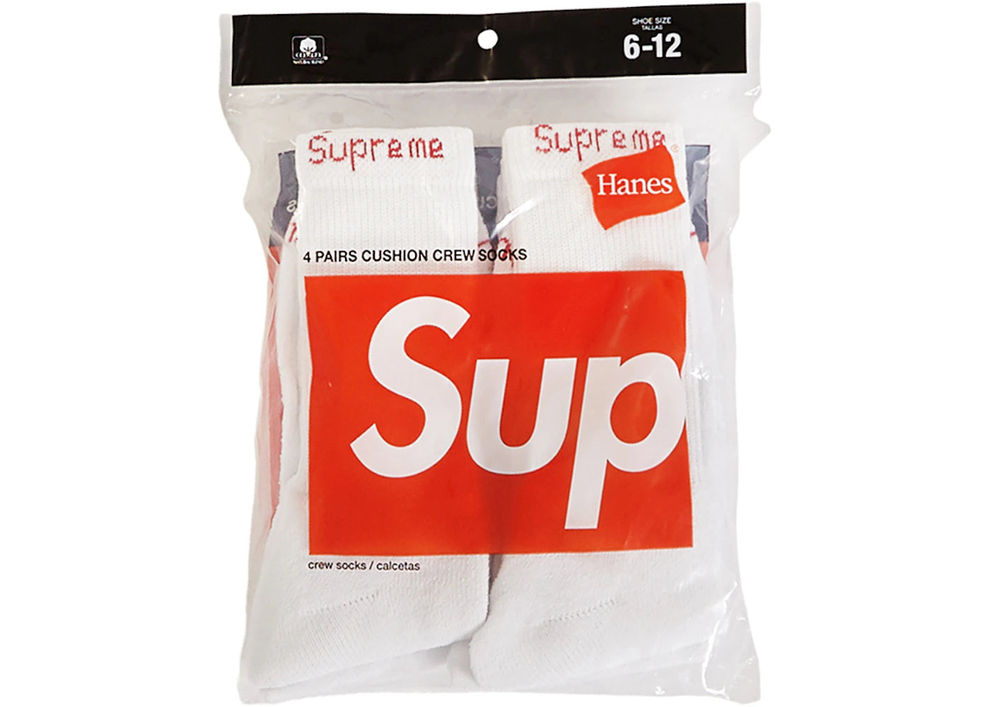 Supreme Hanes Crew Socks (1 Pack) White