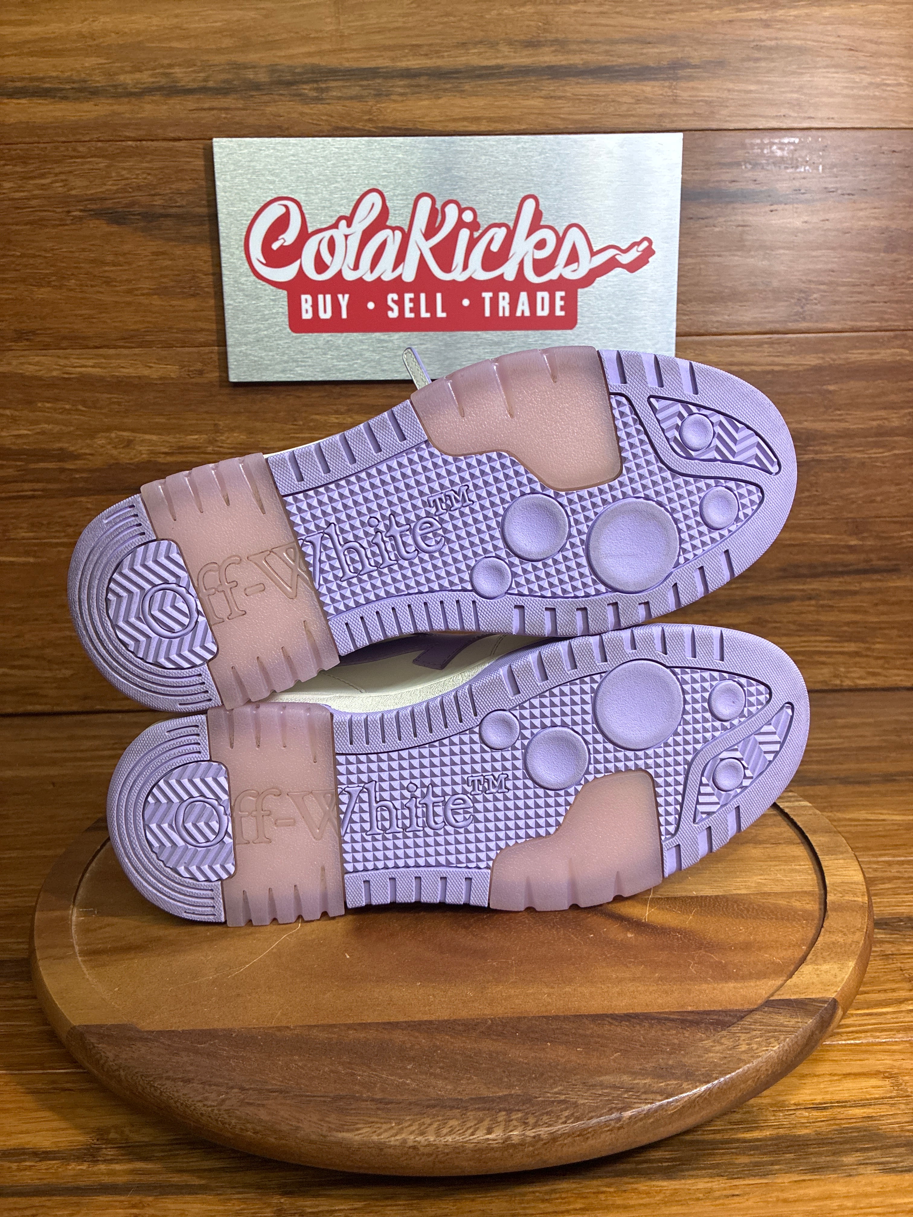 OFF-WHITE Out Of Office OOO Low Tops White Lilac