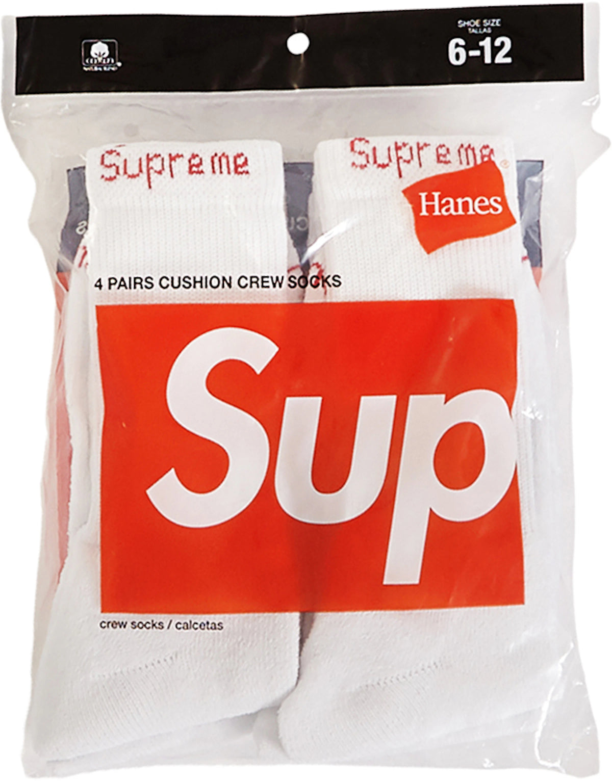 Supreme Hanes Crew Socks (1 Pair) White