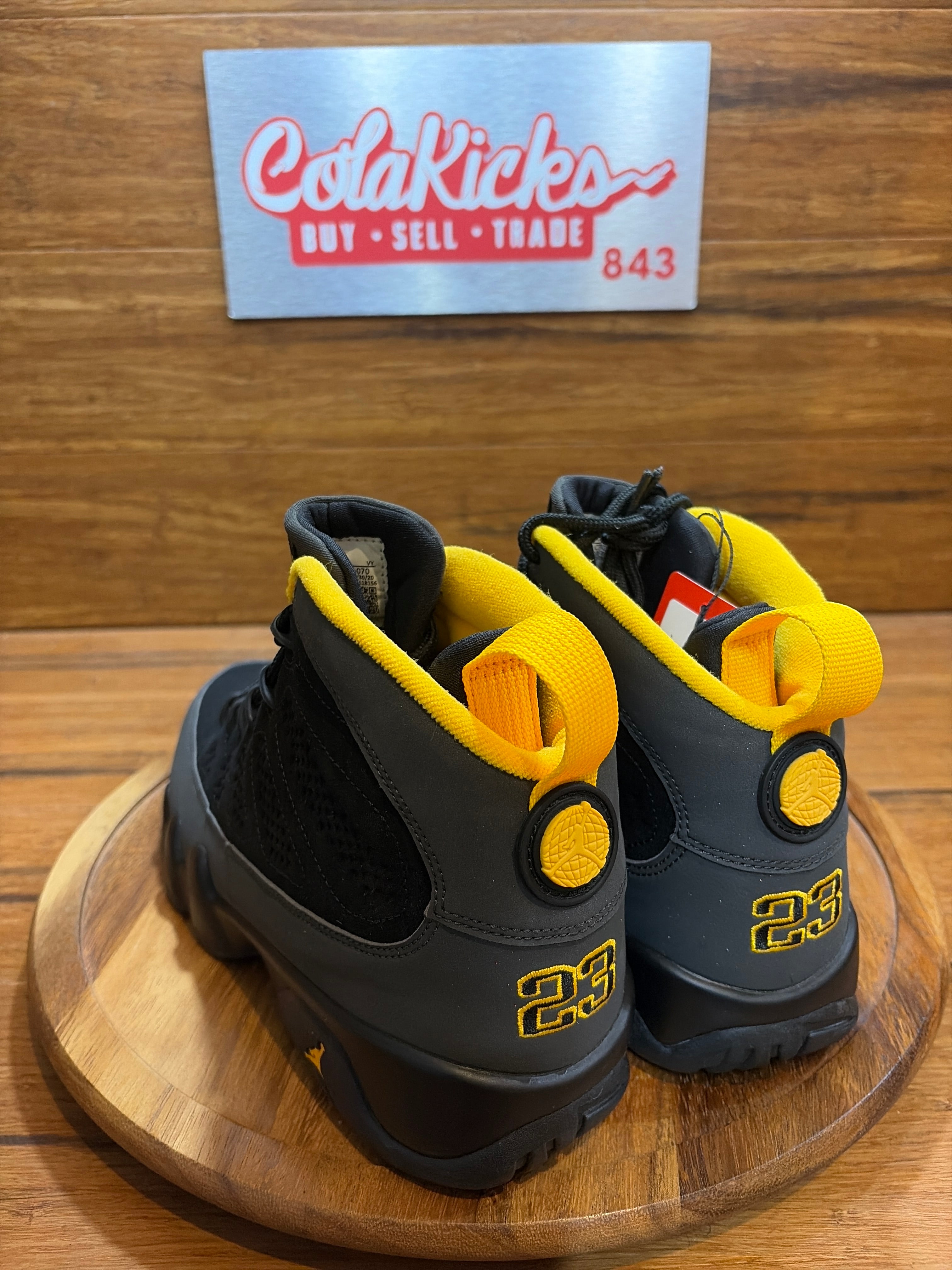Jordan 9 Retro Dark Charcoal University Gold
