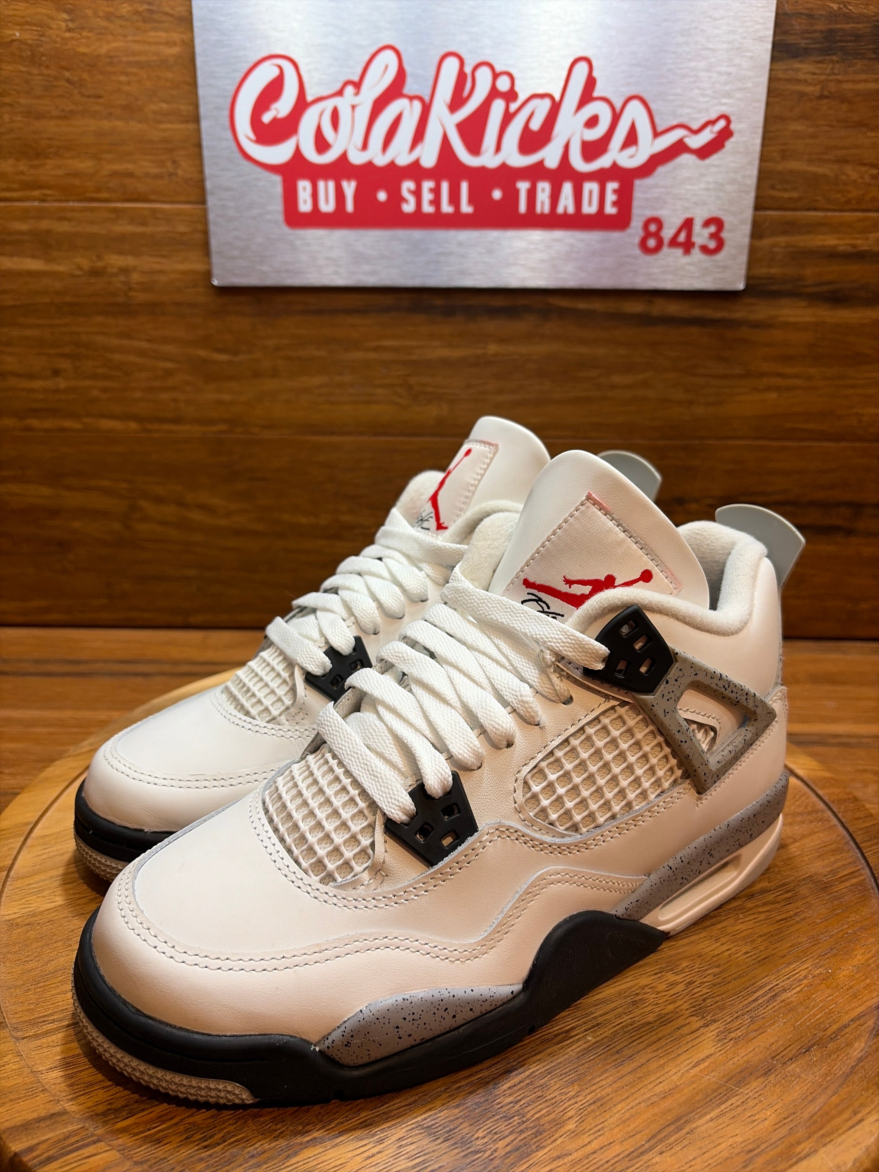 Jordan 4 Retro White Cement (2025) (GS) (BOX WITH NO LID)