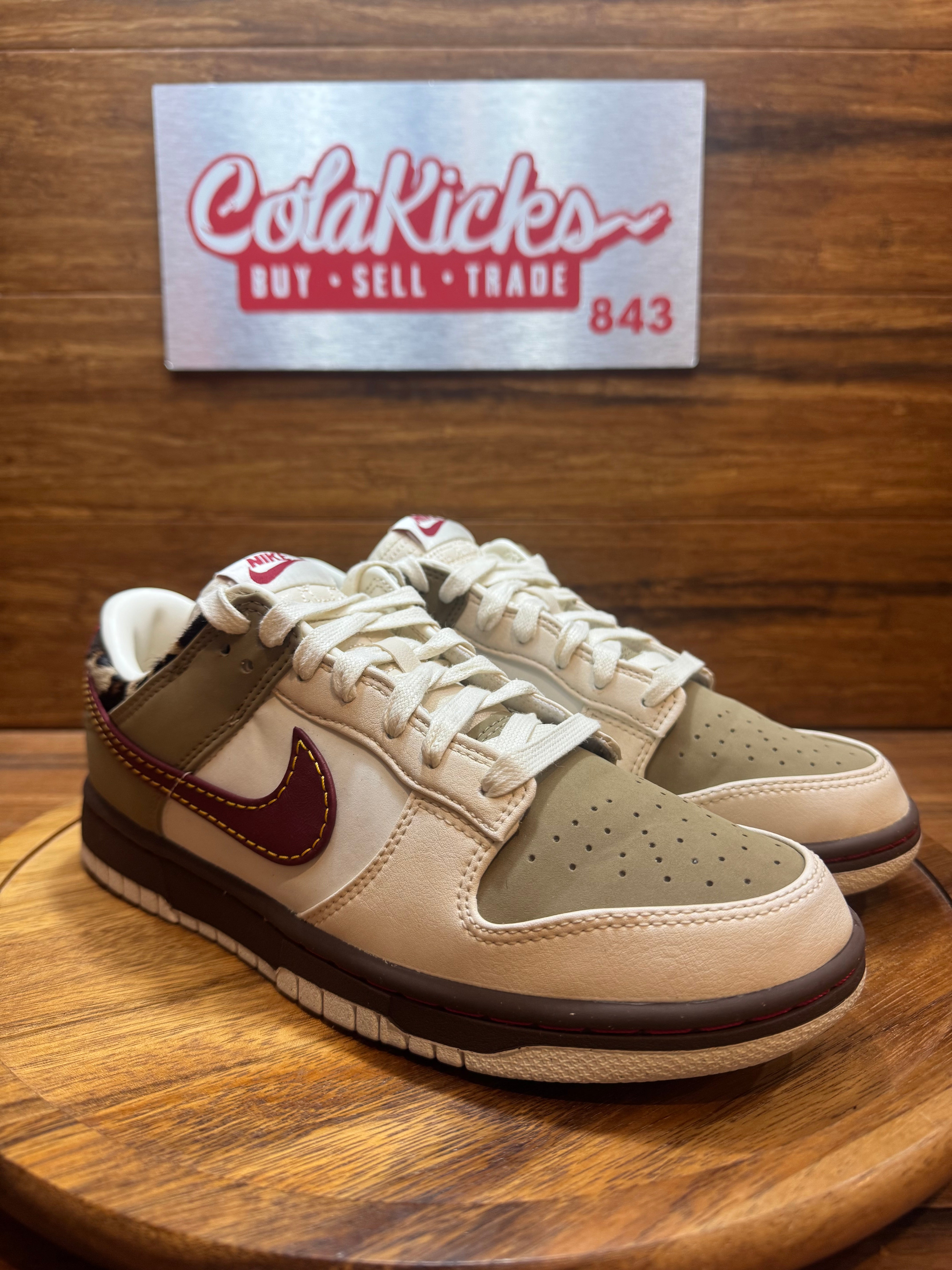 Nike Dunk Low Retro Khaki Team Red Pearl White (Women's)