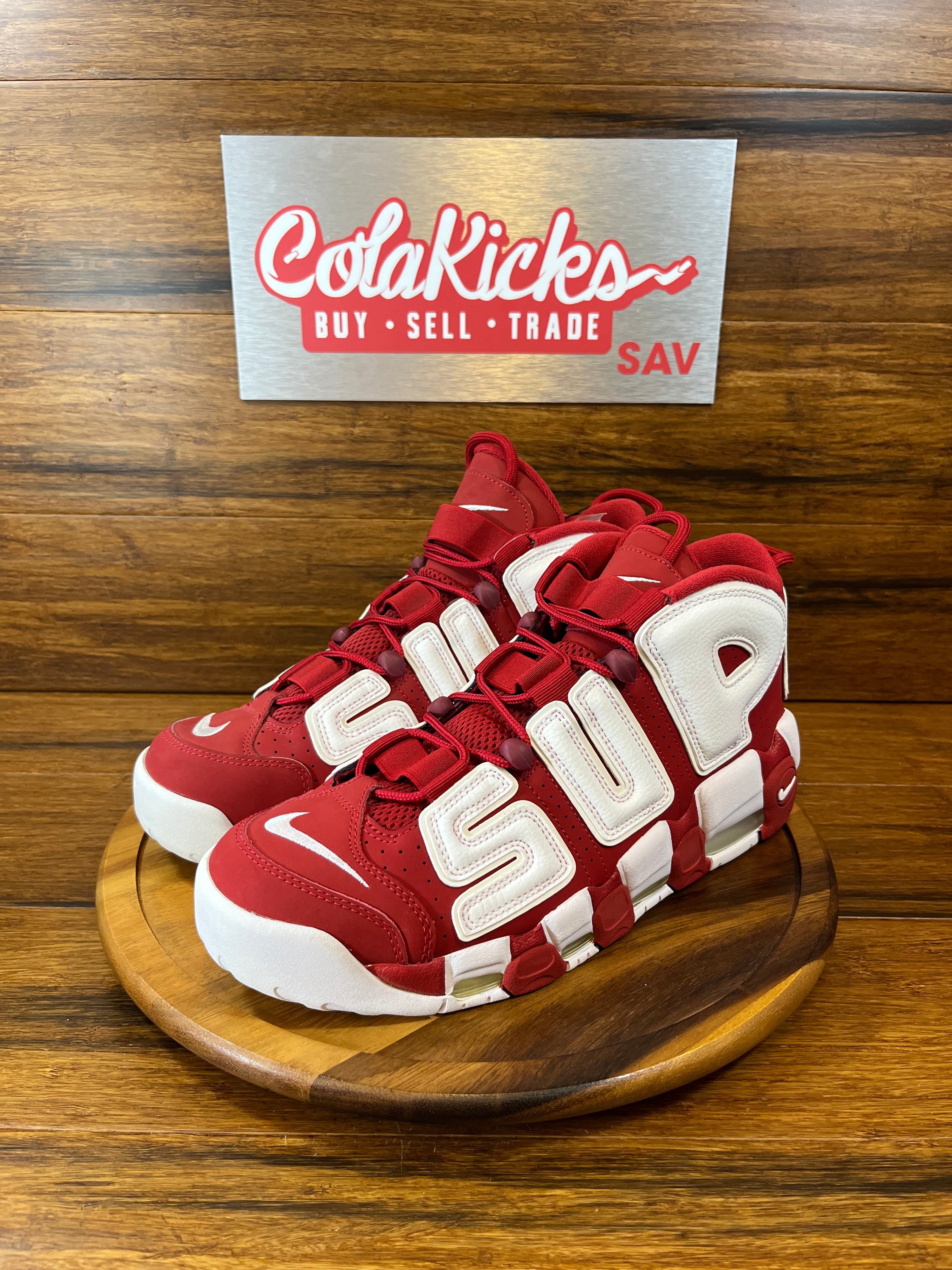 Nike Air More Uptempo Supreme Suptempo Red (Yellow Discolartion on Sole)