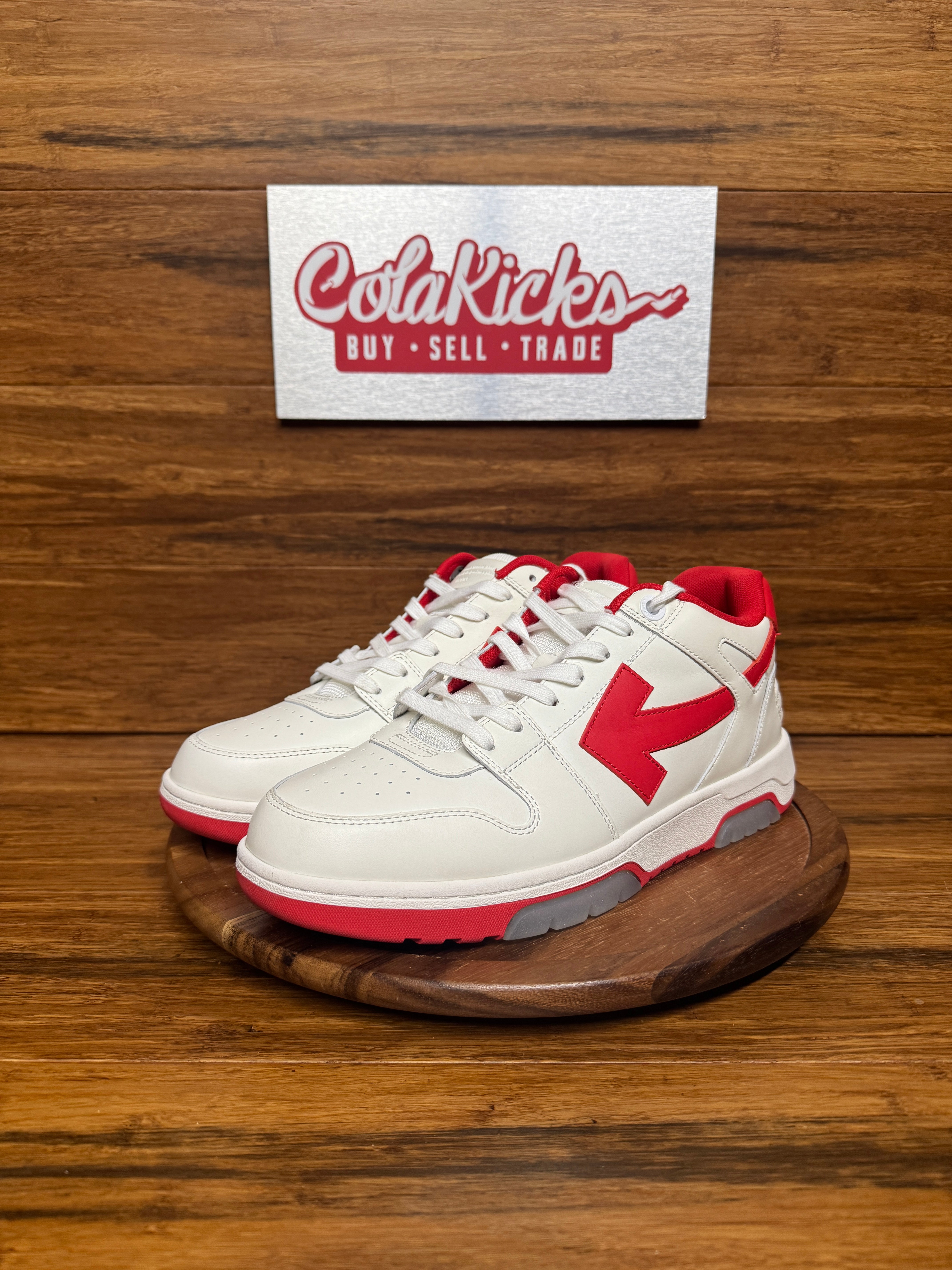 OFF-WHITE Out Of Office "OOO" Low Tops White Red (2024)