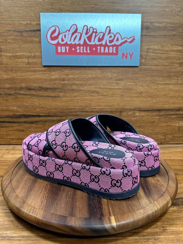 Gucci GG Supreme Pink/Black Platform Sandal (EU-38)