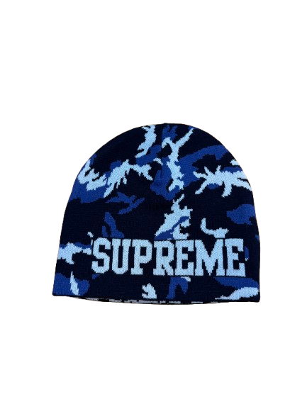 Supreme Reversible Camo Beanie Blue