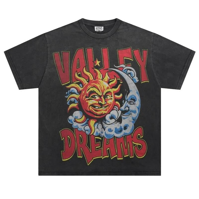 Vale Thrashed Black Sun Tee