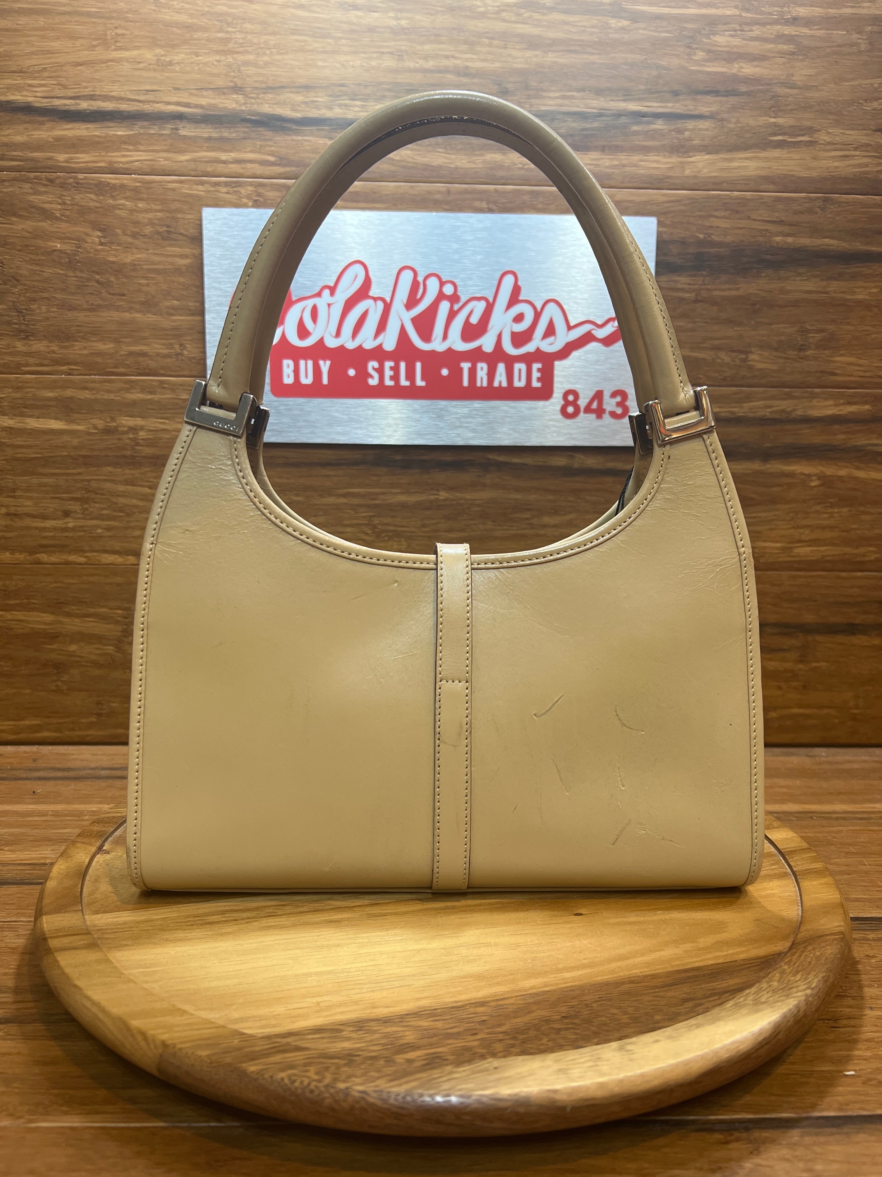 Gucci Jackie Shoulder Bag Beige Leather