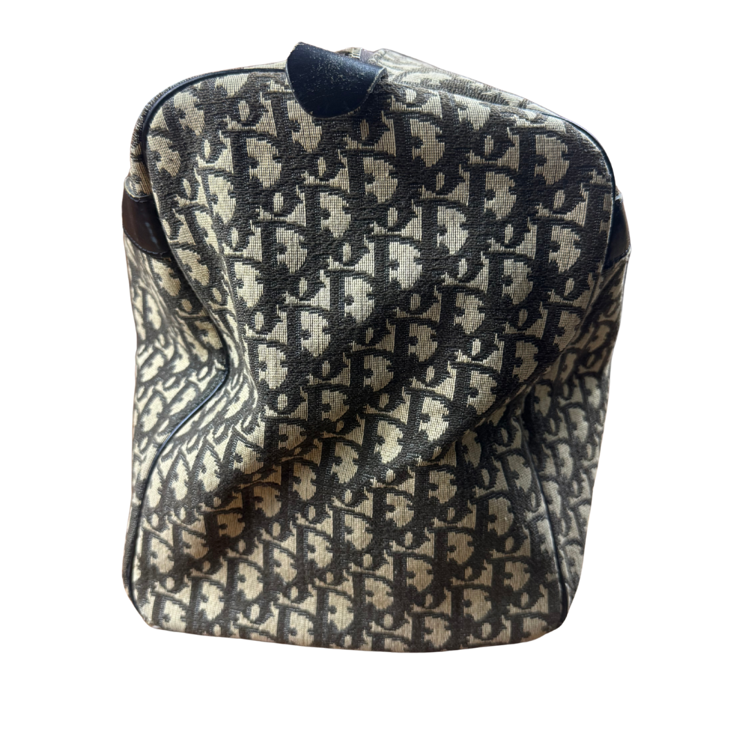 Dior Monogram Canvas Duffle Black Beige Vintage