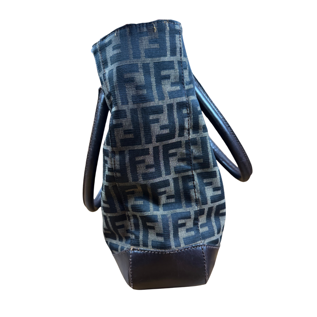 Fendi FF Canvas Leather Tote