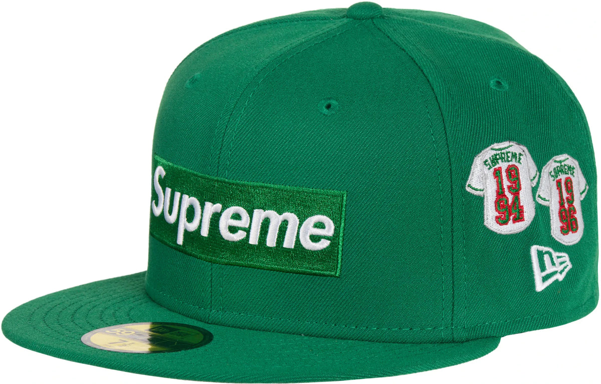 Supreme Jerseys Box Logo New Era Fitted Hat Green