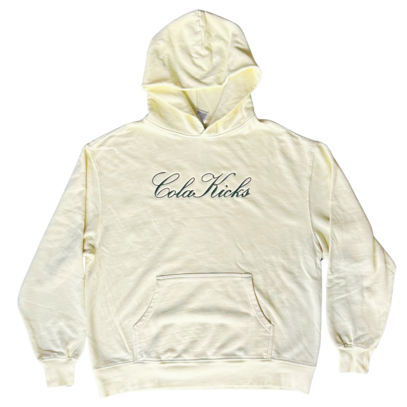 ColaKicks Cream Heavyweight Script Embroidered Hoodie