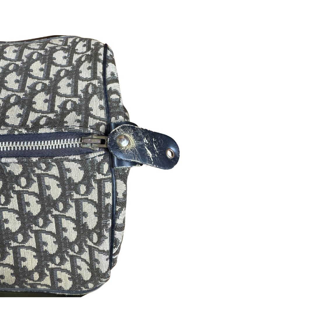 Dior Monogram Canvas Duffle Black Beige Vintage