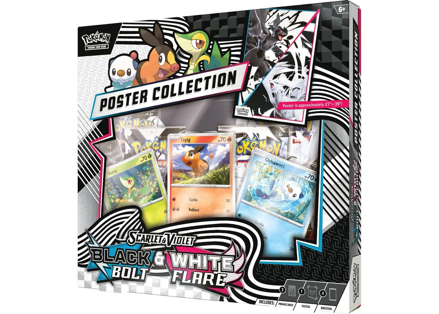 Pokémon Scarlet & Violet Black Bolt/White Flare Unova Poster Collection Box Wax Set