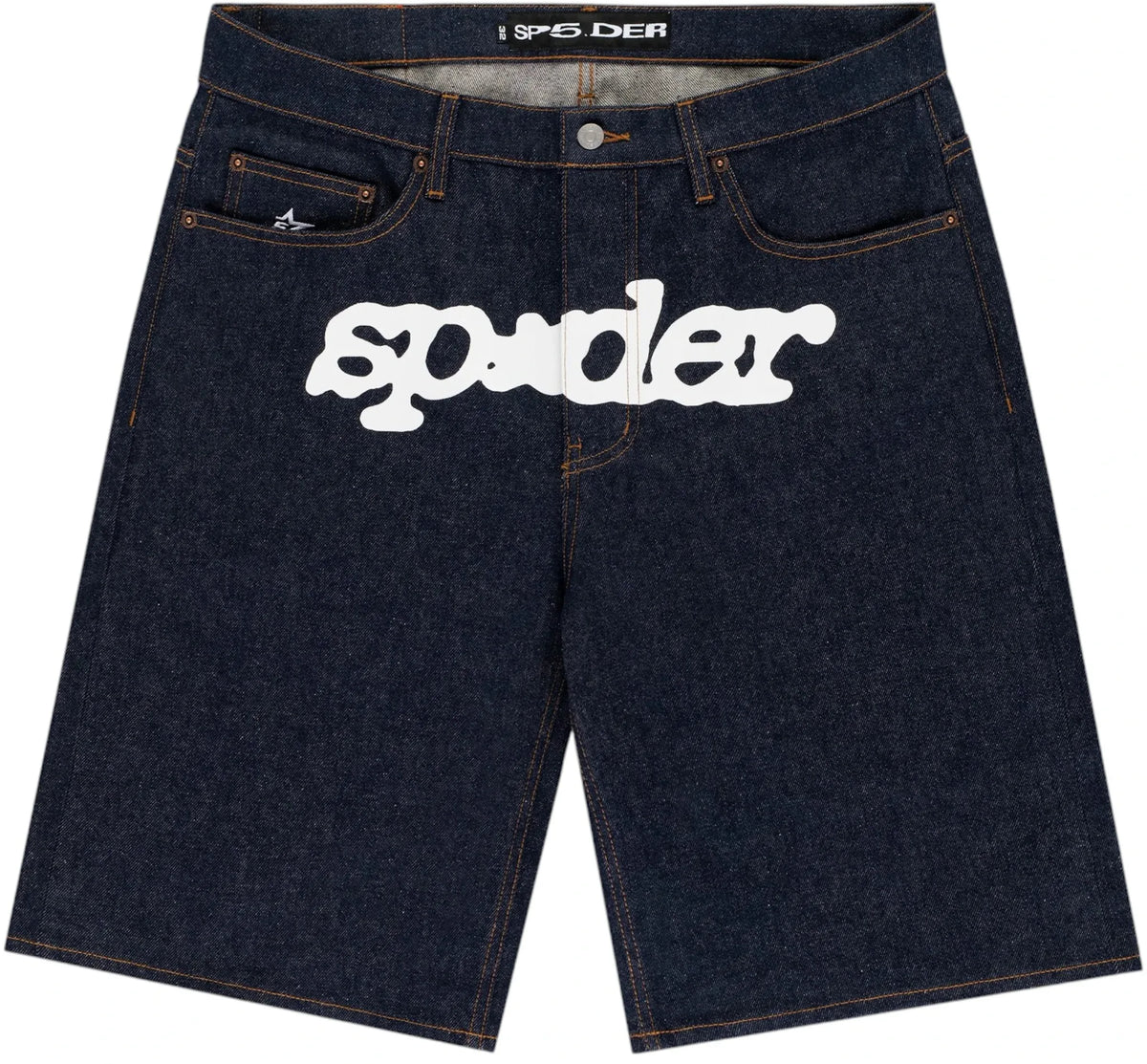 Sp5der V3 Logo Denim Short Indigo