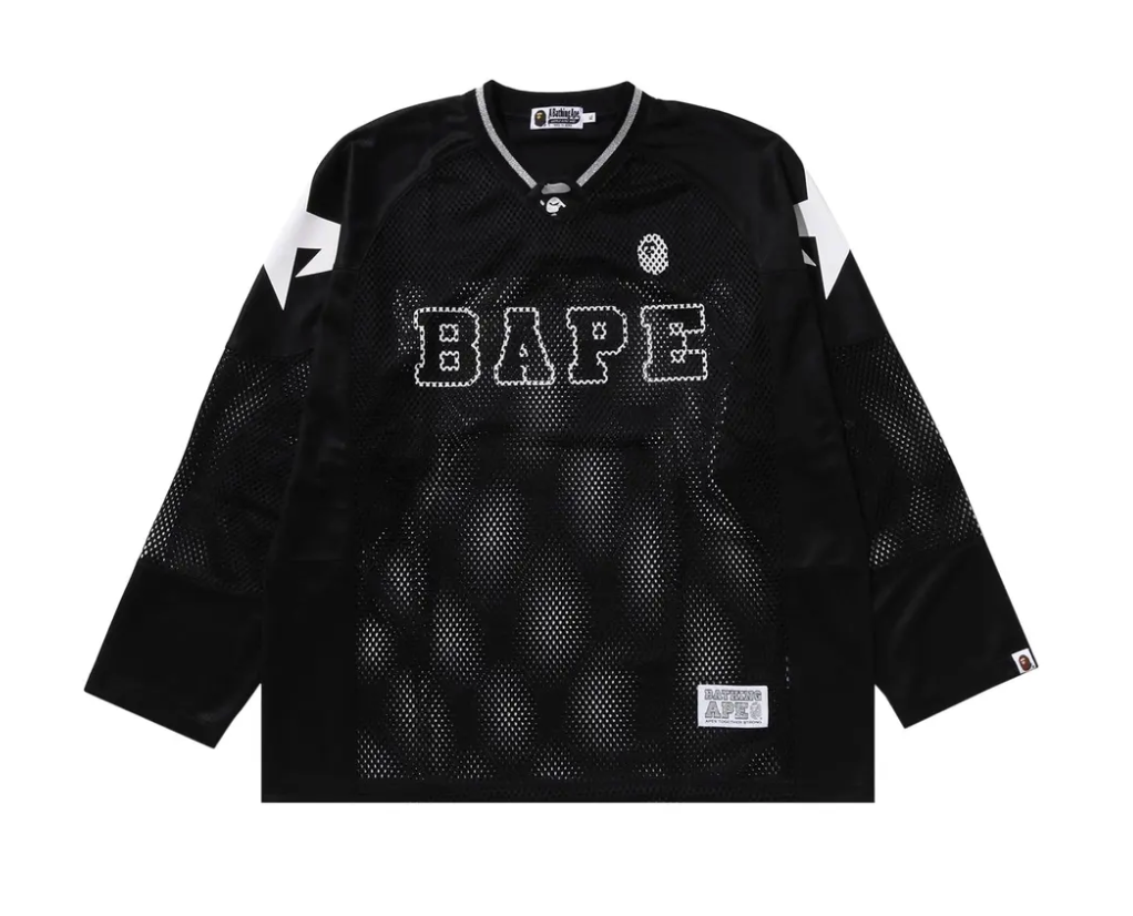 BAPE Line Camo Multilogo Relaxed Fit Football Jersey 'Black'