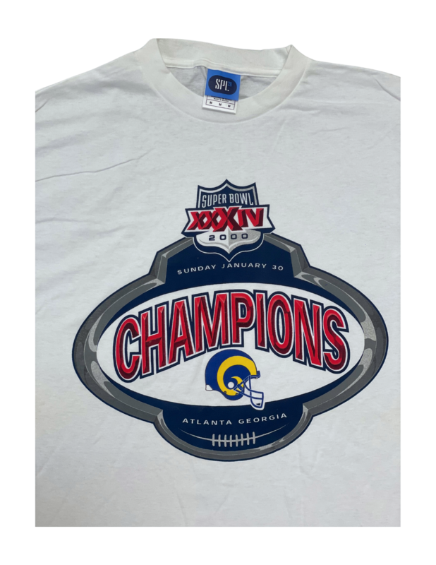 Rams Super Bowl XXXIV Champions Oval Emblem Tee White