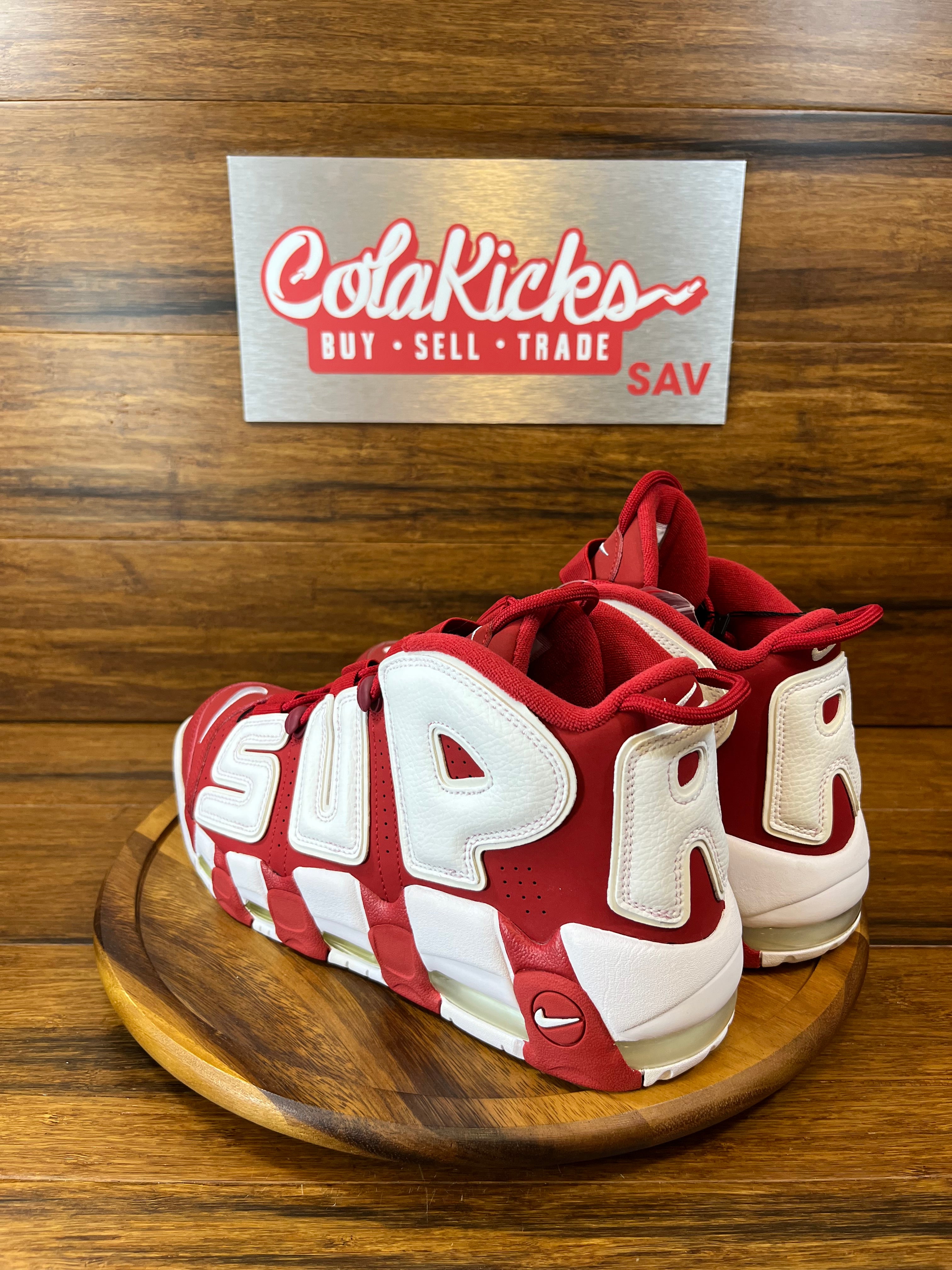 Nike Air More Uptempo Supreme Suptempo Red (Yellow Discolartion on Sole)