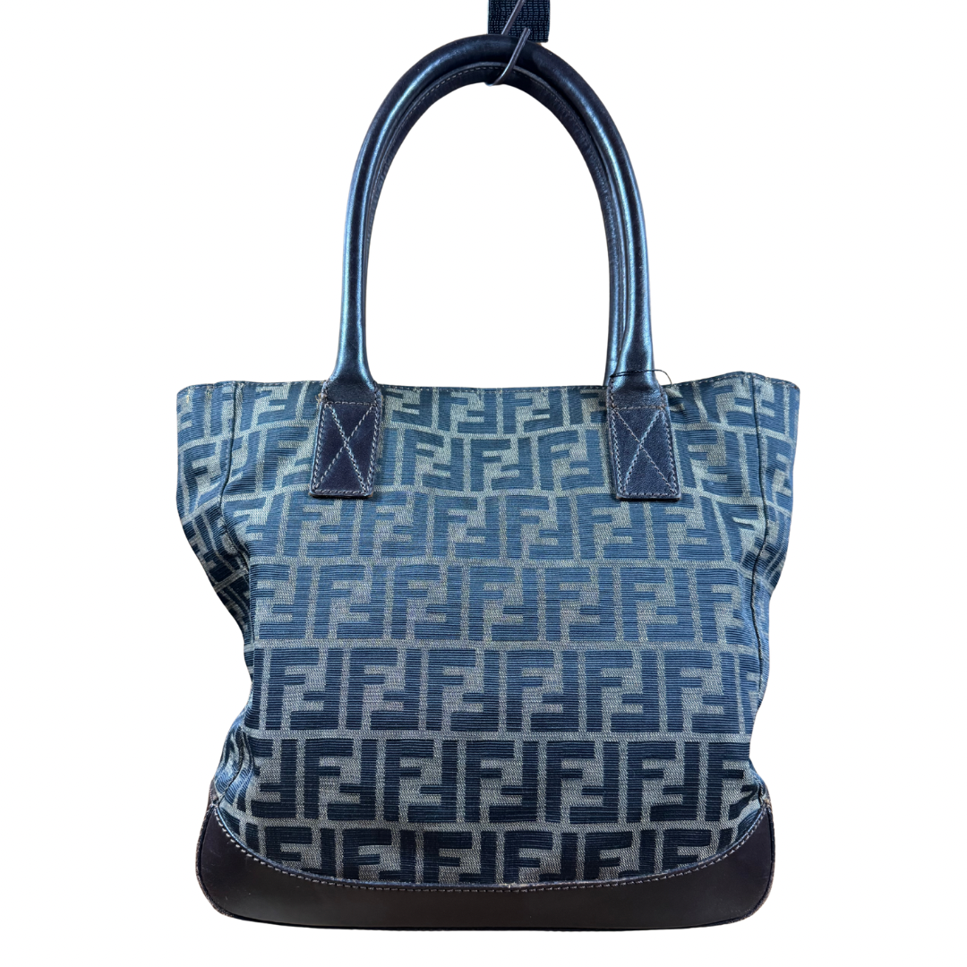 Fendi FF Canvas Leather Tote