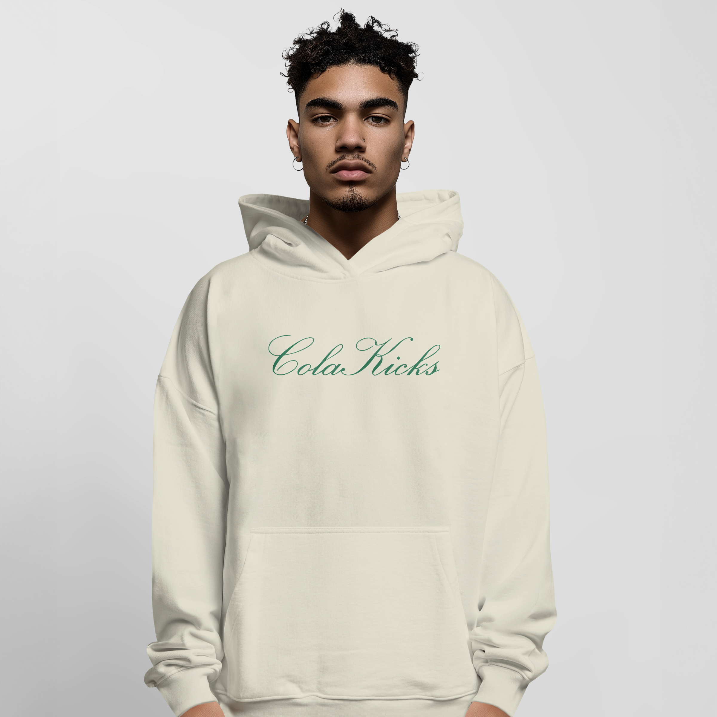 ColaKicks Cream Heavyweight Script Embroidered Hoodie