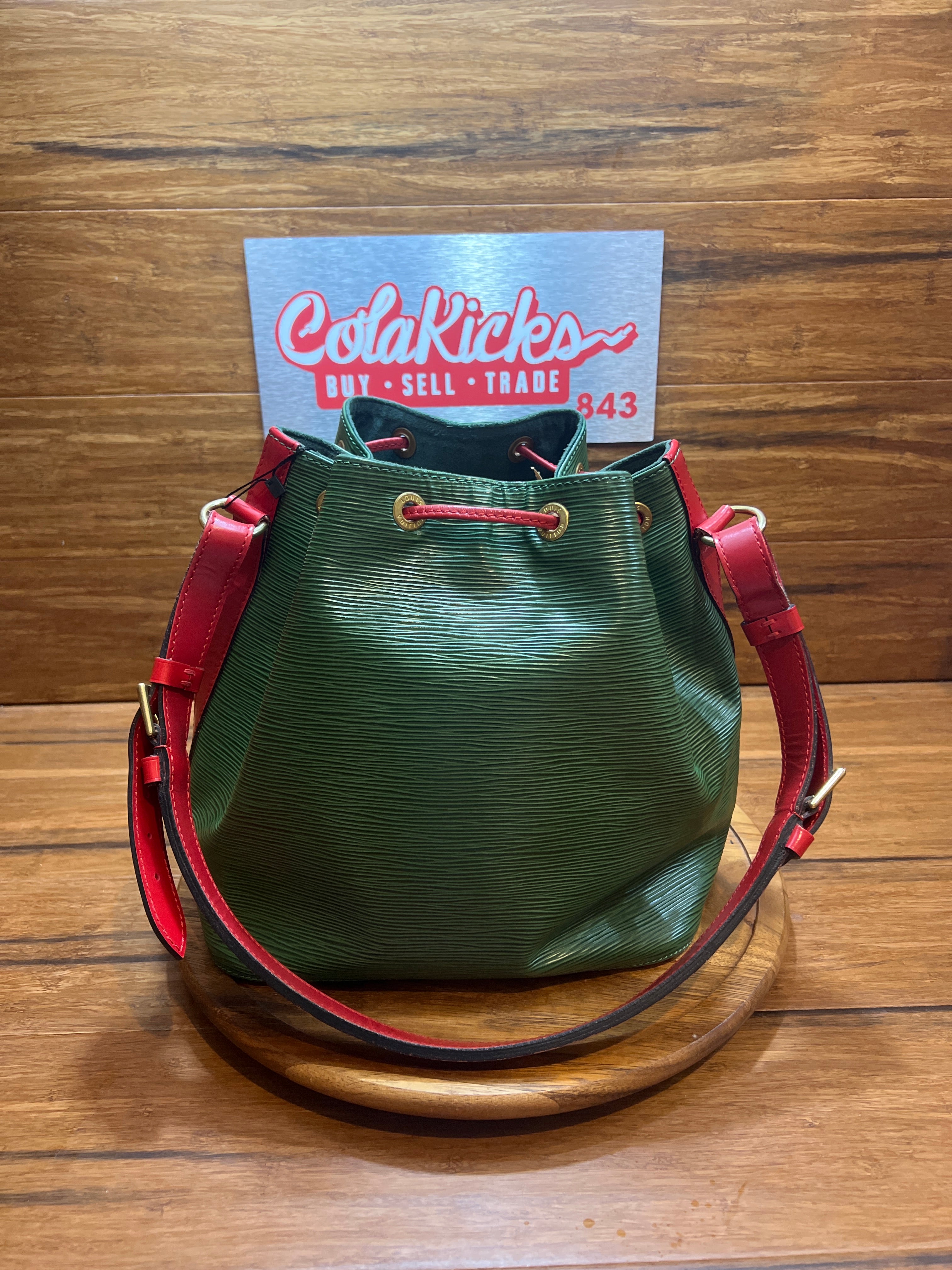 Louis Vuitton Green & Red Epi Leather Bucket Bag