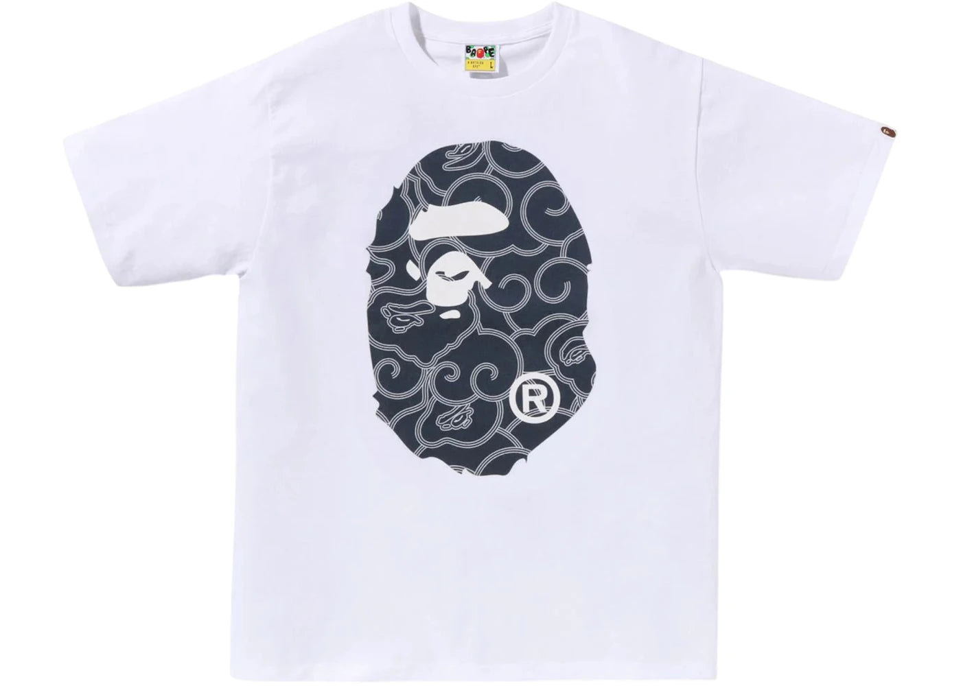 BAPE Japanese Cloud Camo Big Ape Head Tee White