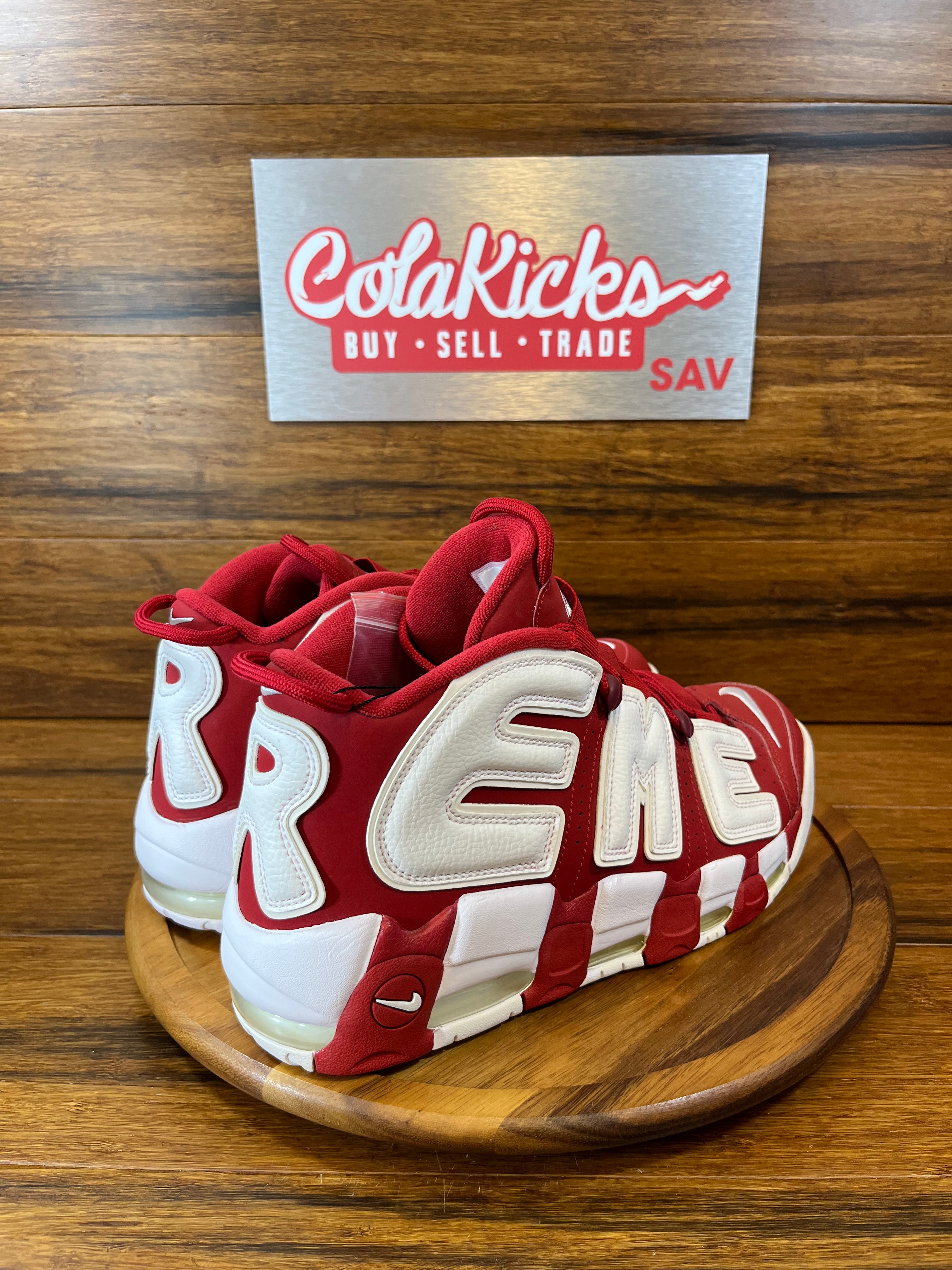 Nike Air More Uptempo Supreme Suptempo Red (Yellow Discolartion on Sole)