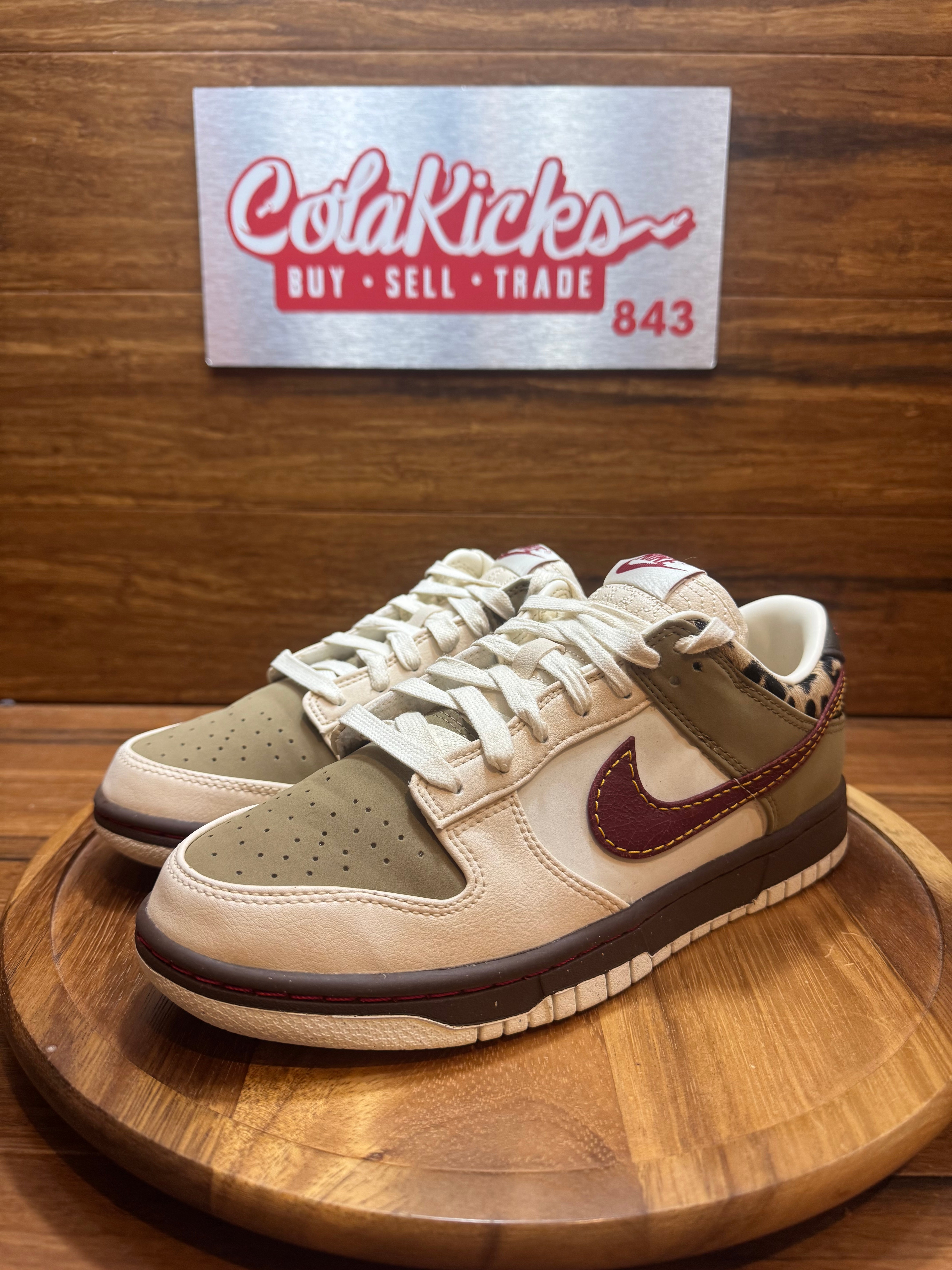 Nike Dunk Low Retro Khaki Team Red Pearl White (Women's)