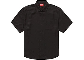 Supreme Tonal Monogram Silk S/S Shirt Black