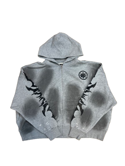 Lost Shadows Zip-Up Hoodie Grey